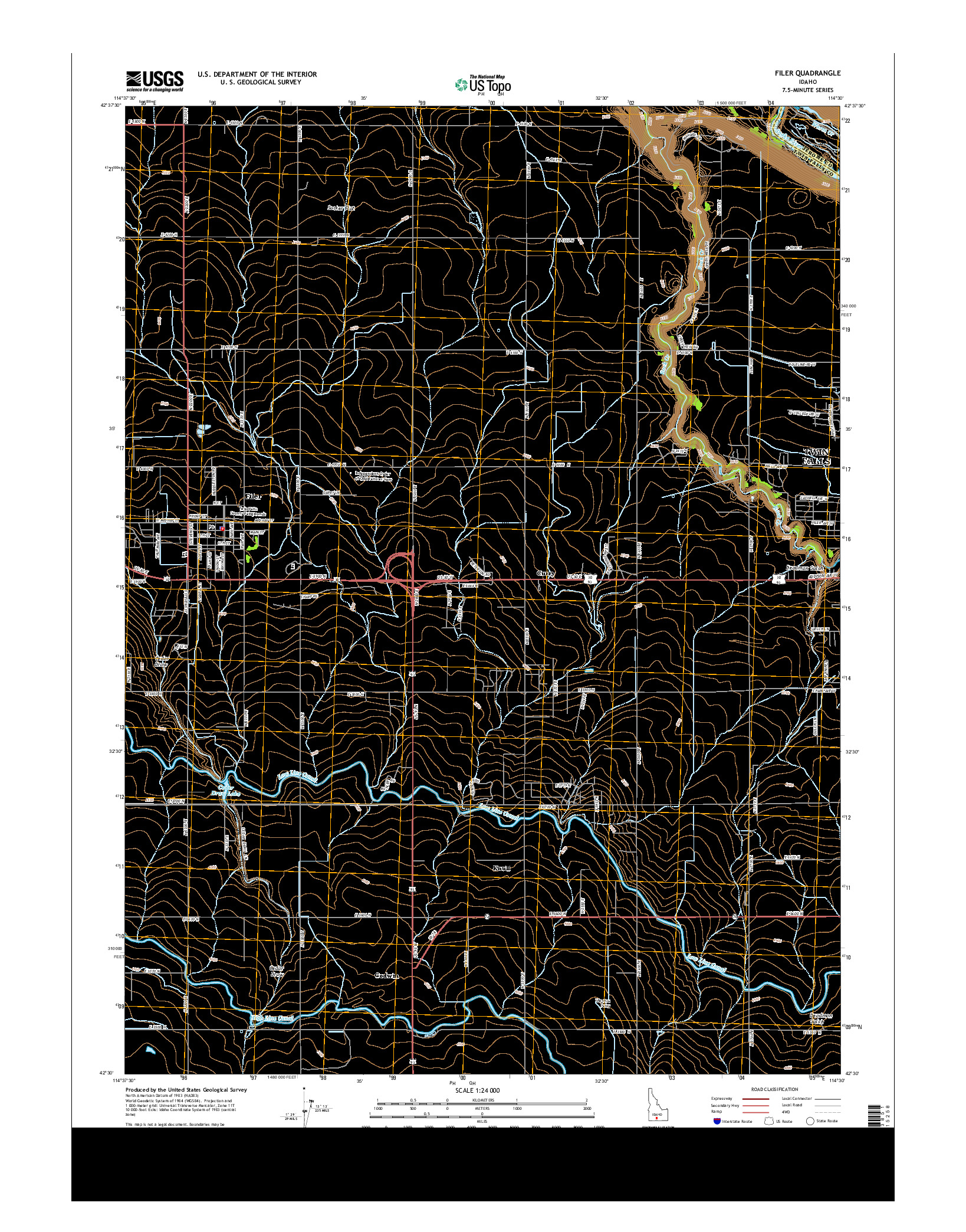 USGS US TOPO 7.5-MINUTE MAP FOR FILER, ID 2013