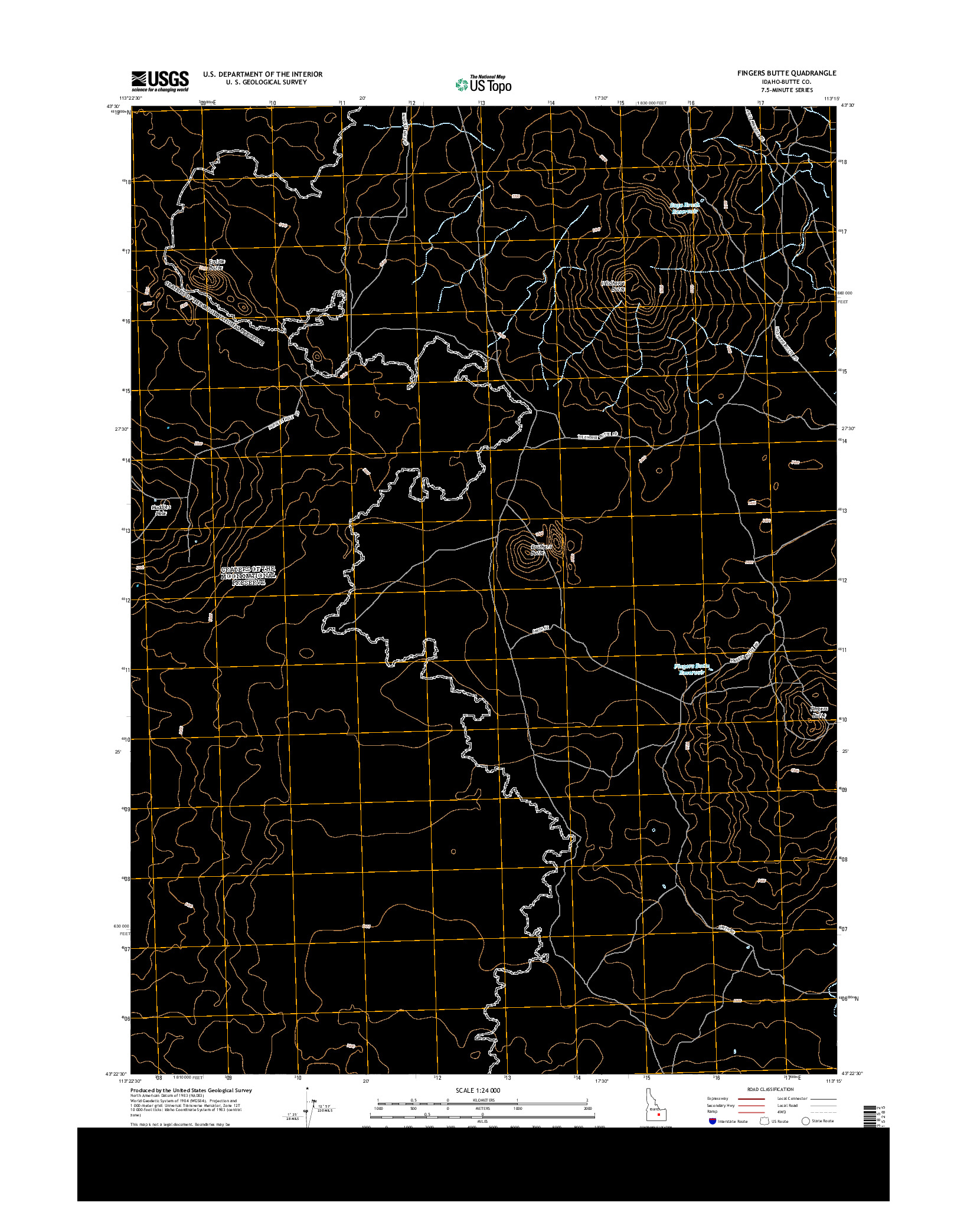 USGS US TOPO 7.5-MINUTE MAP FOR FINGERS BUTTE, ID 2013