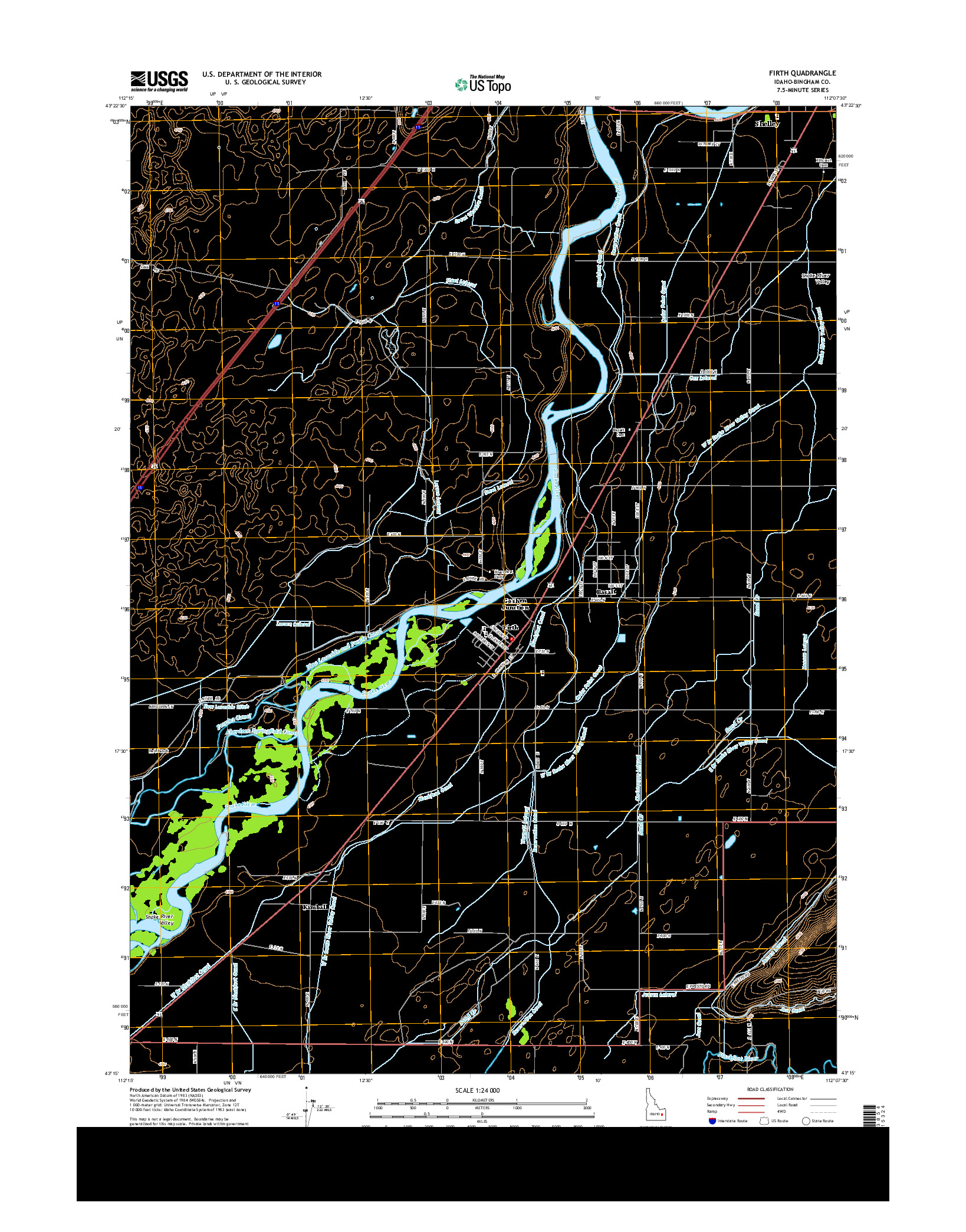 USGS US TOPO 7.5-MINUTE MAP FOR FIRTH, ID 2013