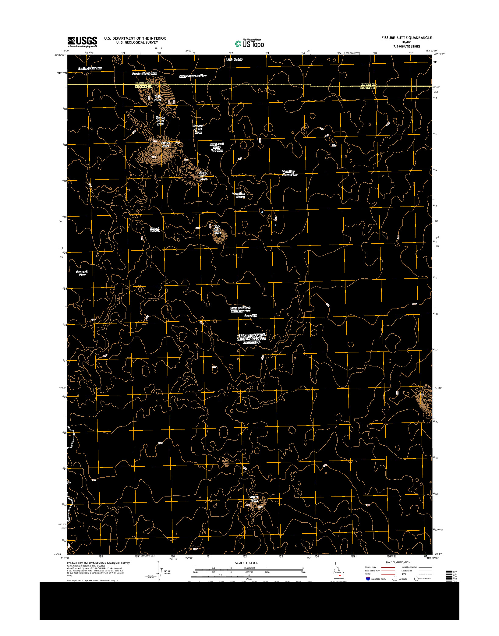 USGS US TOPO 7.5-MINUTE MAP FOR FISSURE BUTTE, ID 2013