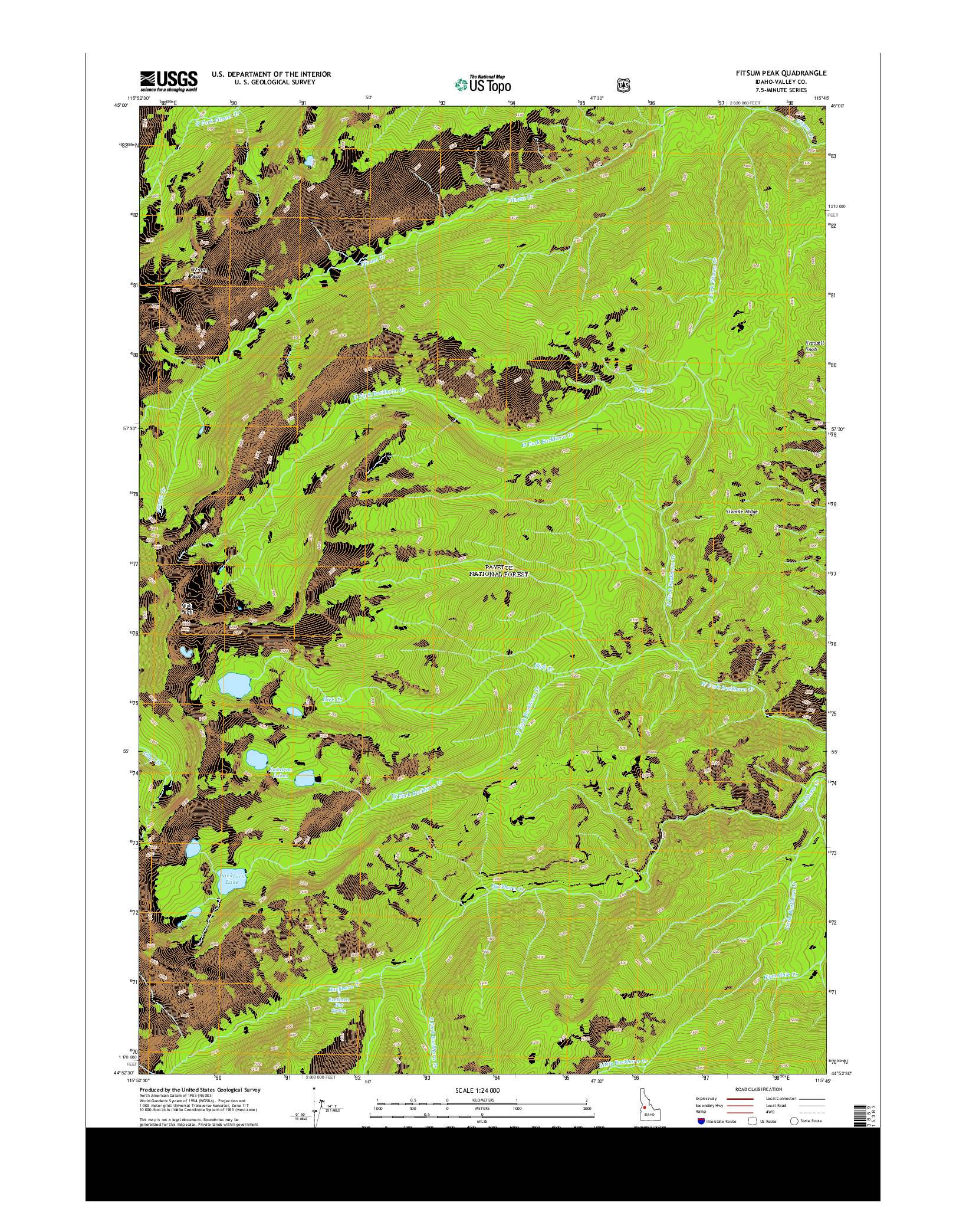 USGS US TOPO 7.5-MINUTE MAP FOR FITSUM PEAK, ID 2013