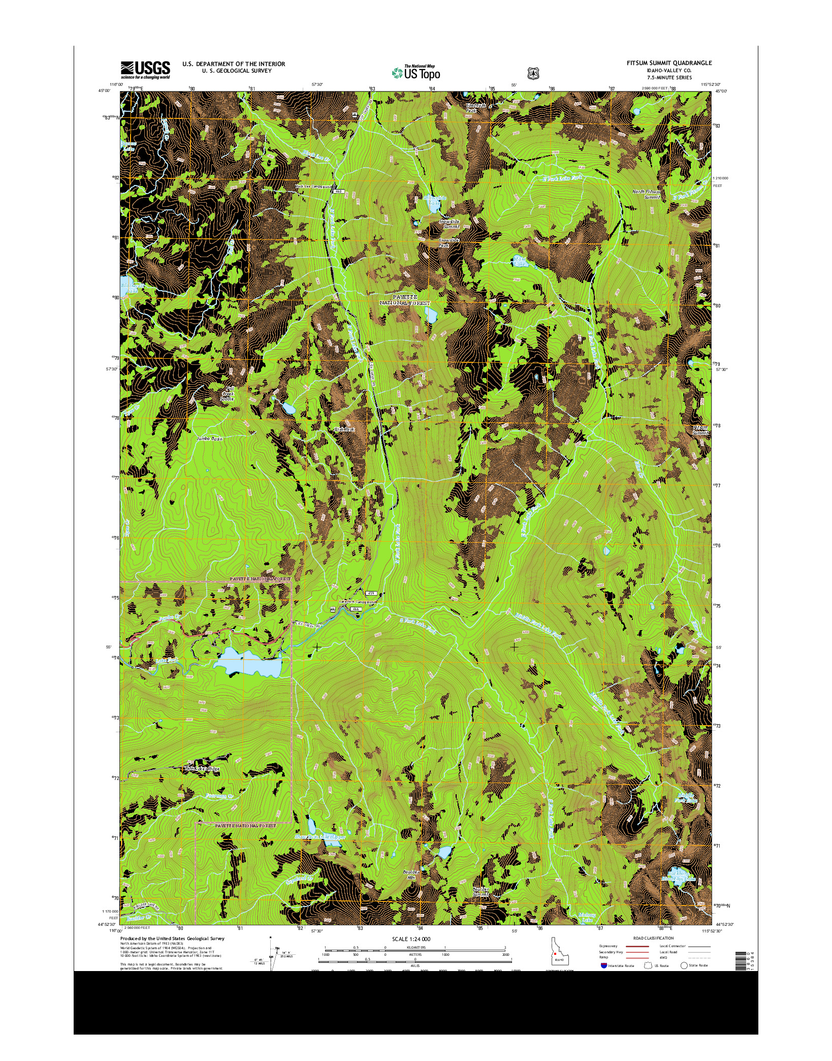 USGS US TOPO 7.5-MINUTE MAP FOR FITSUM SUMMIT, ID 2013