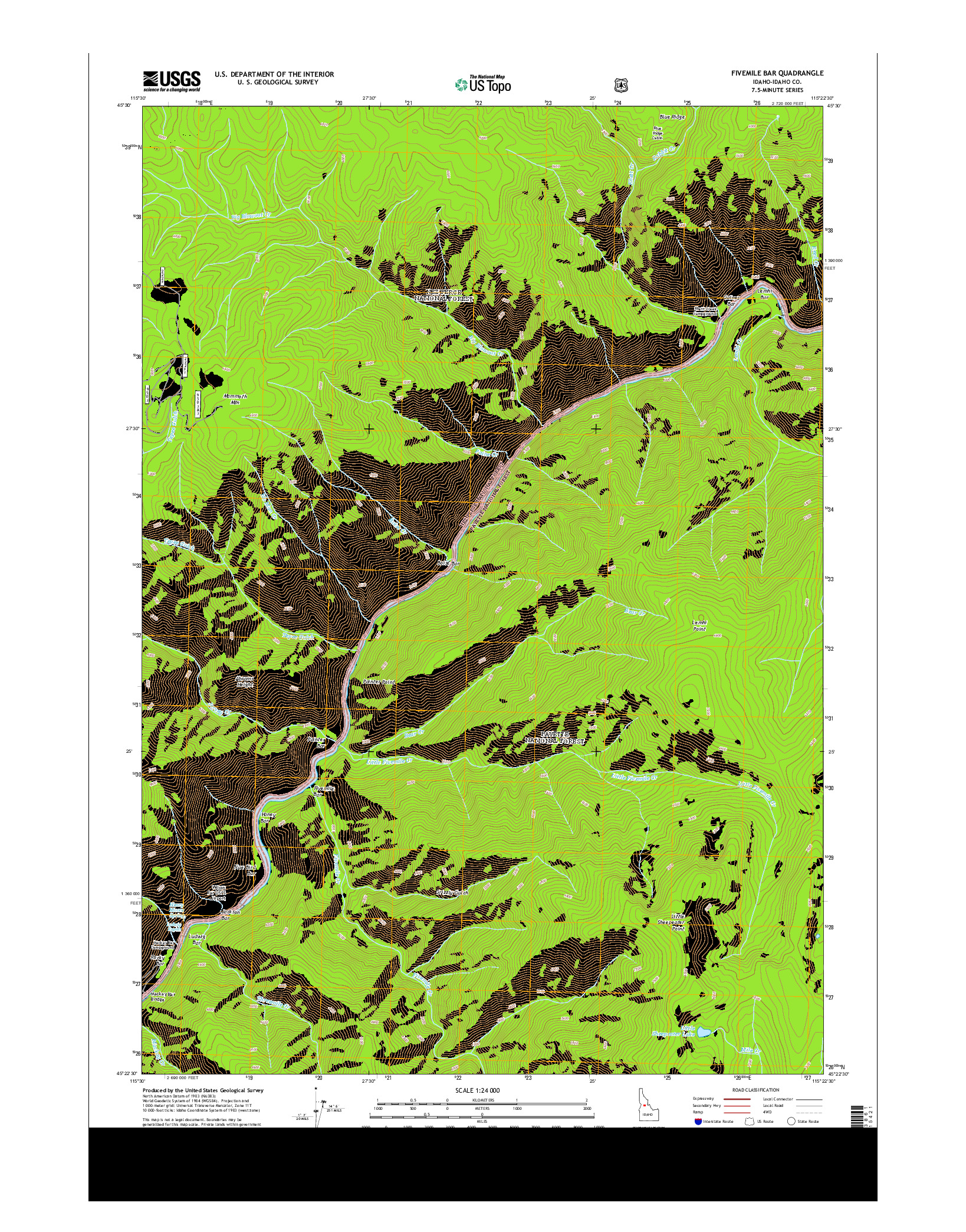 USGS US TOPO 7.5-MINUTE MAP FOR FIVEMILE BAR, ID 2013