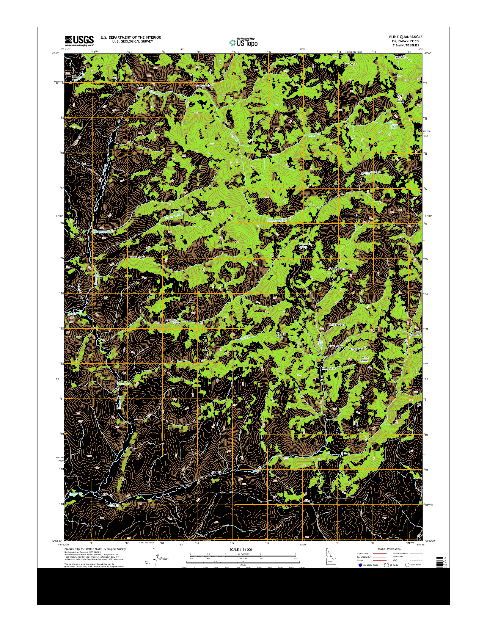 USGS US TOPO 7.5-MINUTE MAP FOR FLINT, ID 2013