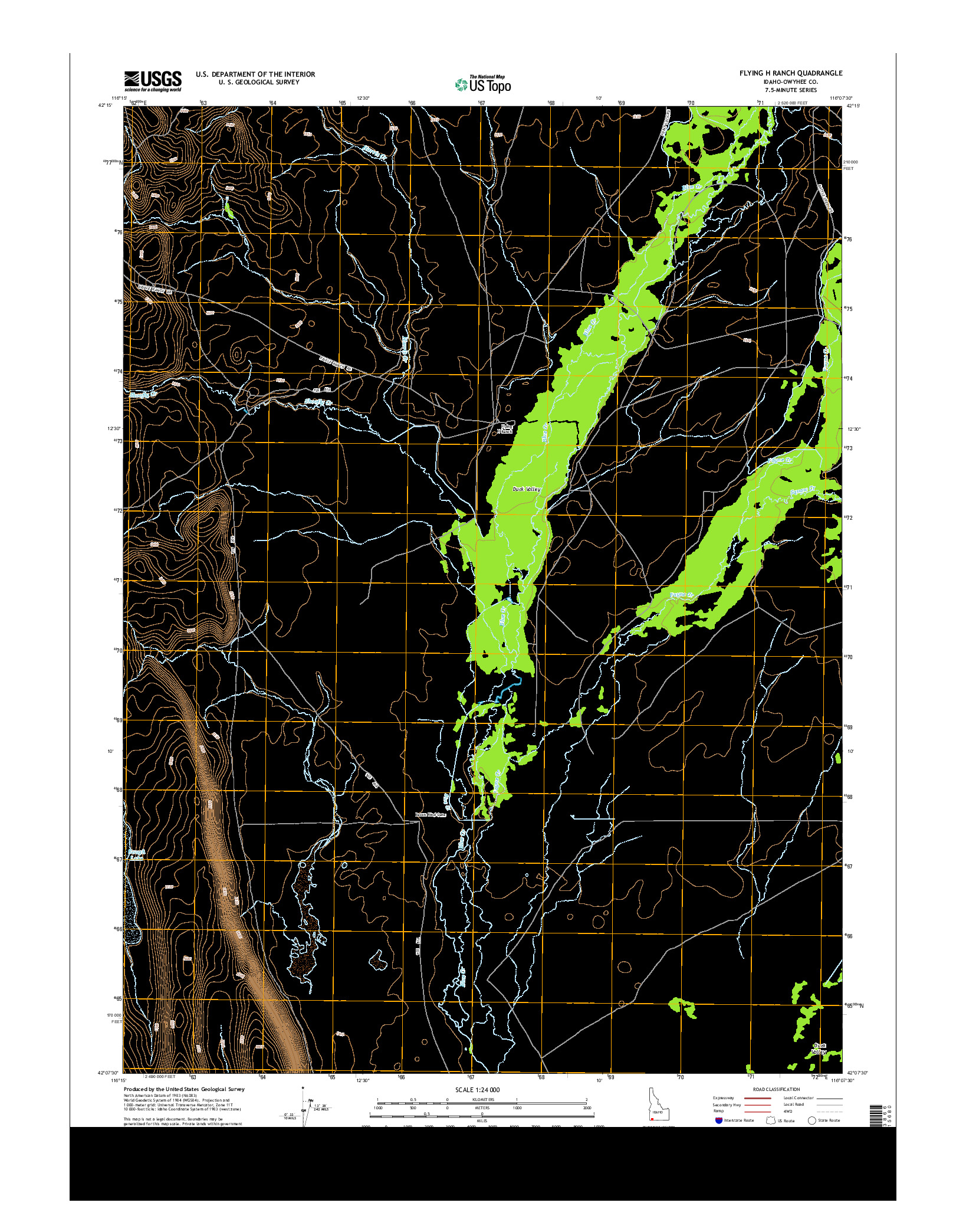 USGS US TOPO 7.5-MINUTE MAP FOR FLYING H RANCH, ID 2013