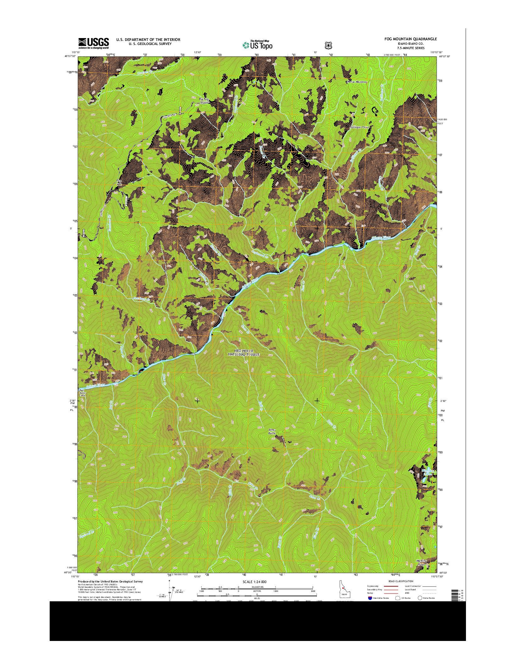 USGS US TOPO 7.5-MINUTE MAP FOR FOG MOUNTAIN, ID 2013