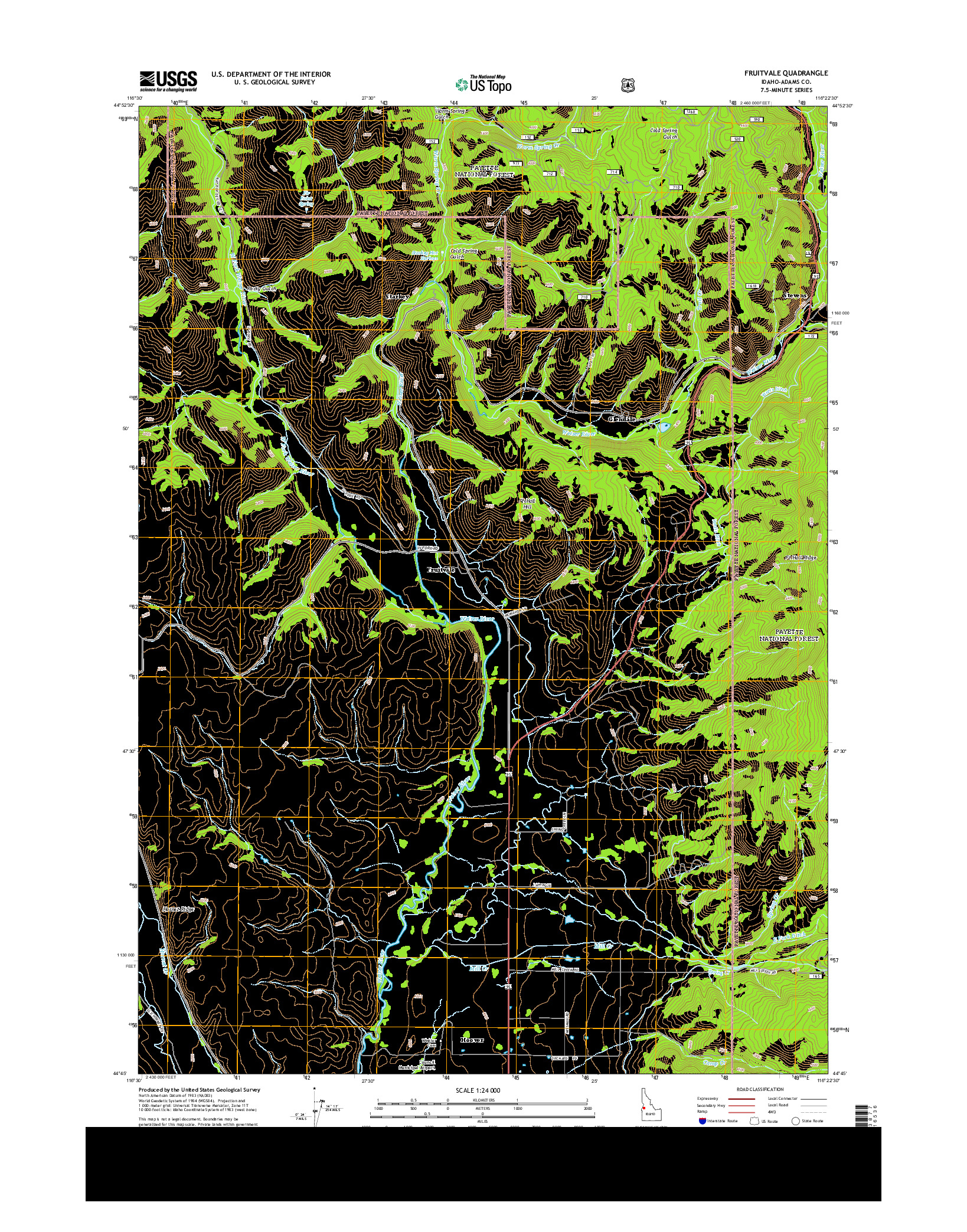 USGS US TOPO 7.5-MINUTE MAP FOR FRUITVALE, ID 2013