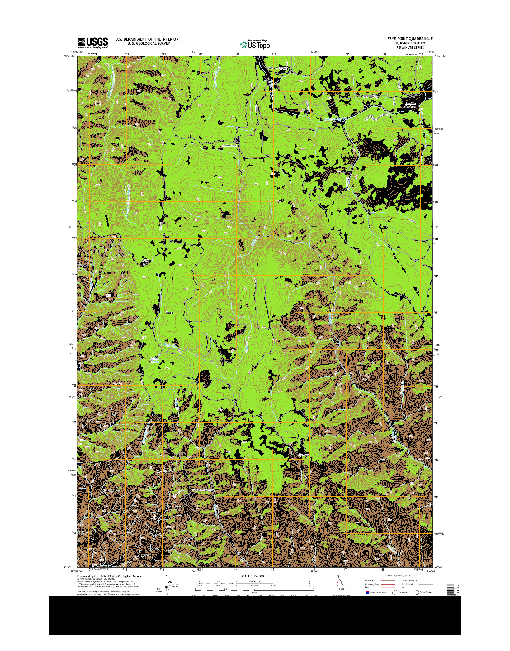 USGS US TOPO 7.5-MINUTE MAP FOR FRYE POINT, ID 2013