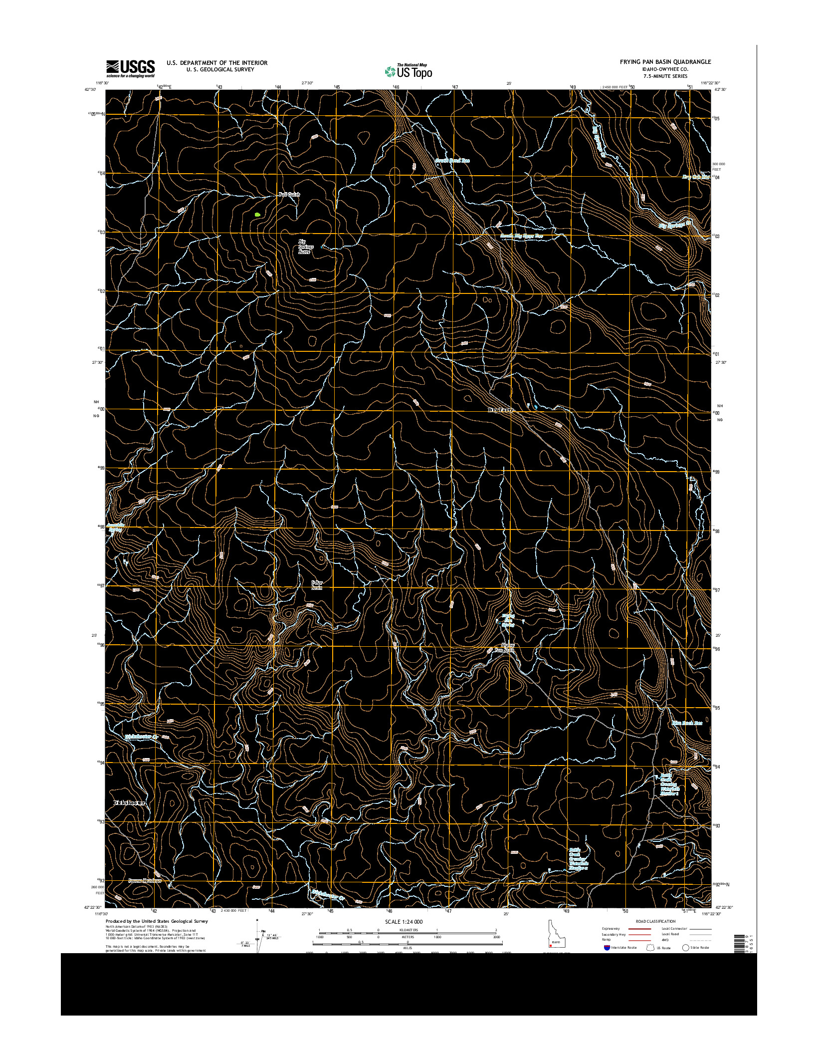 USGS US TOPO 7.5-MINUTE MAP FOR FRYING PAN BASIN, ID 2013