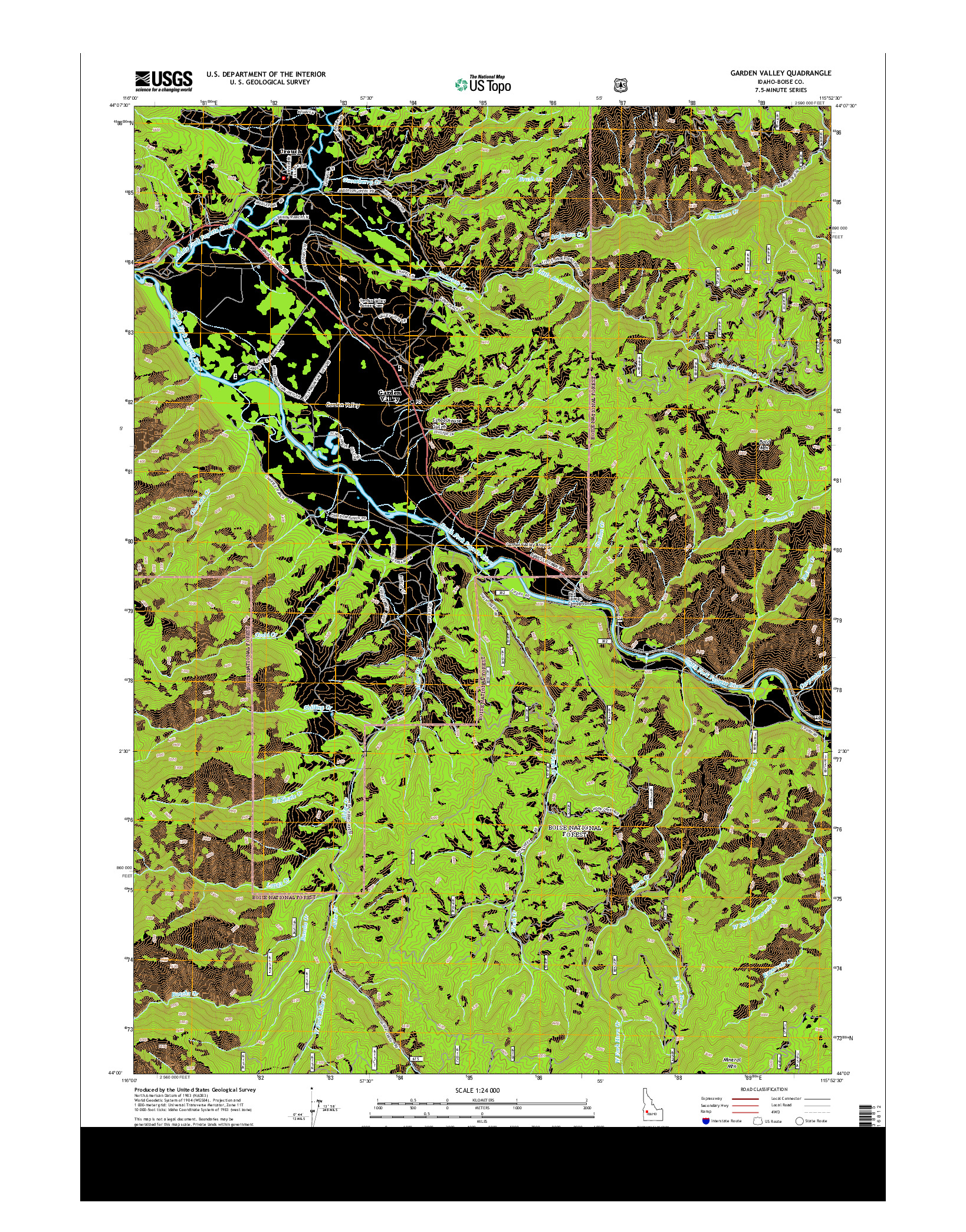 USGS US TOPO 7.5-MINUTE MAP FOR GARDEN VALLEY, ID 2013