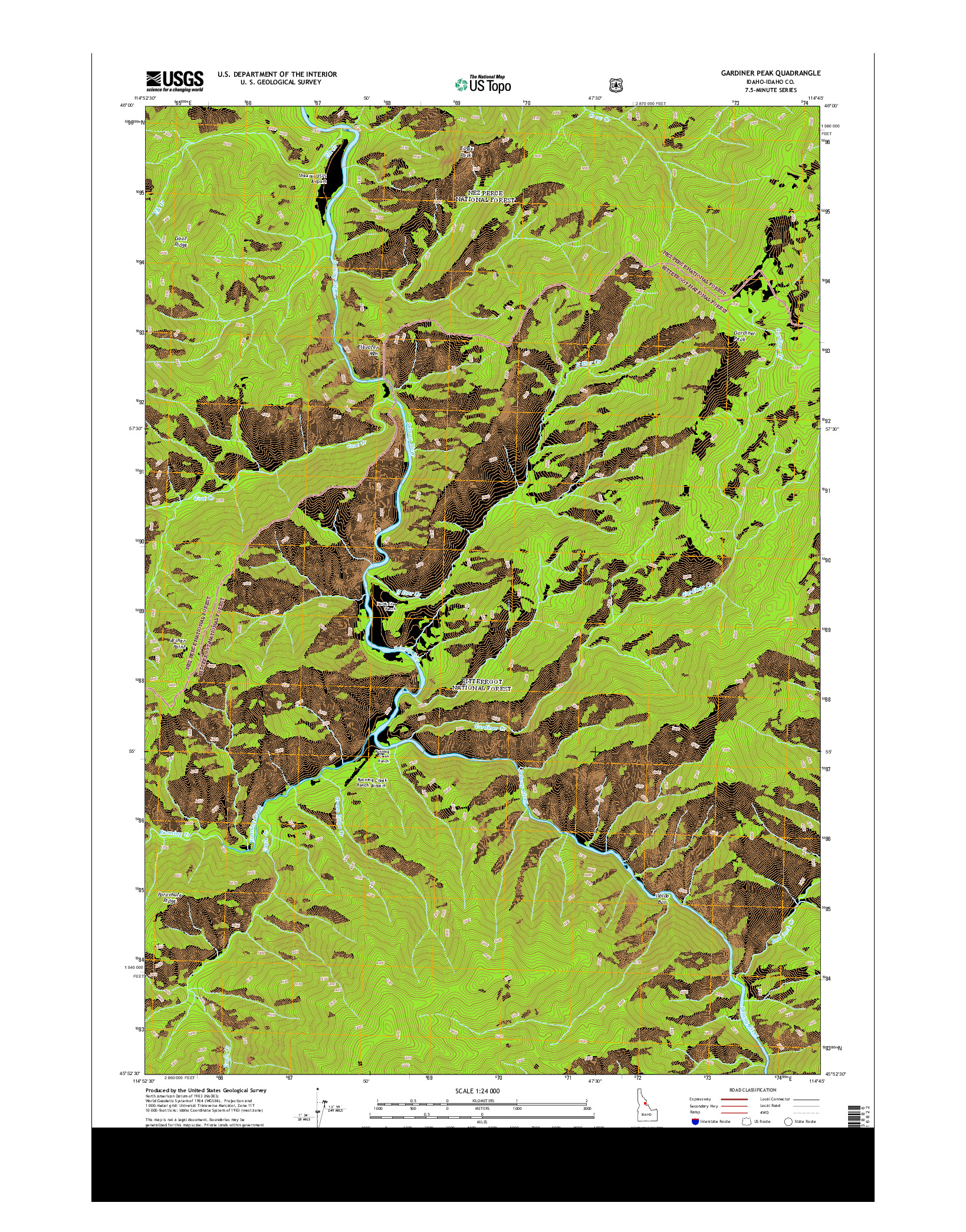 USGS US TOPO 7.5-MINUTE MAP FOR GARDINER PEAK, ID 2013