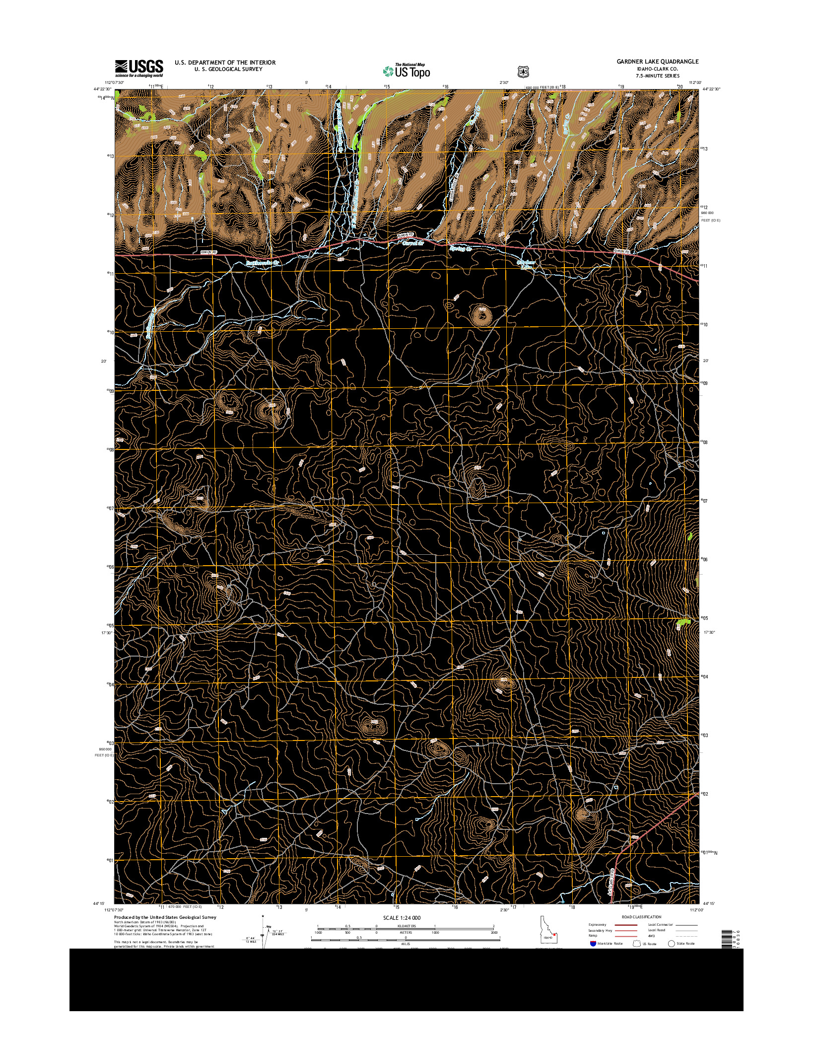 USGS US TOPO 7.5-MINUTE MAP FOR GARDNER LAKE, ID 2013