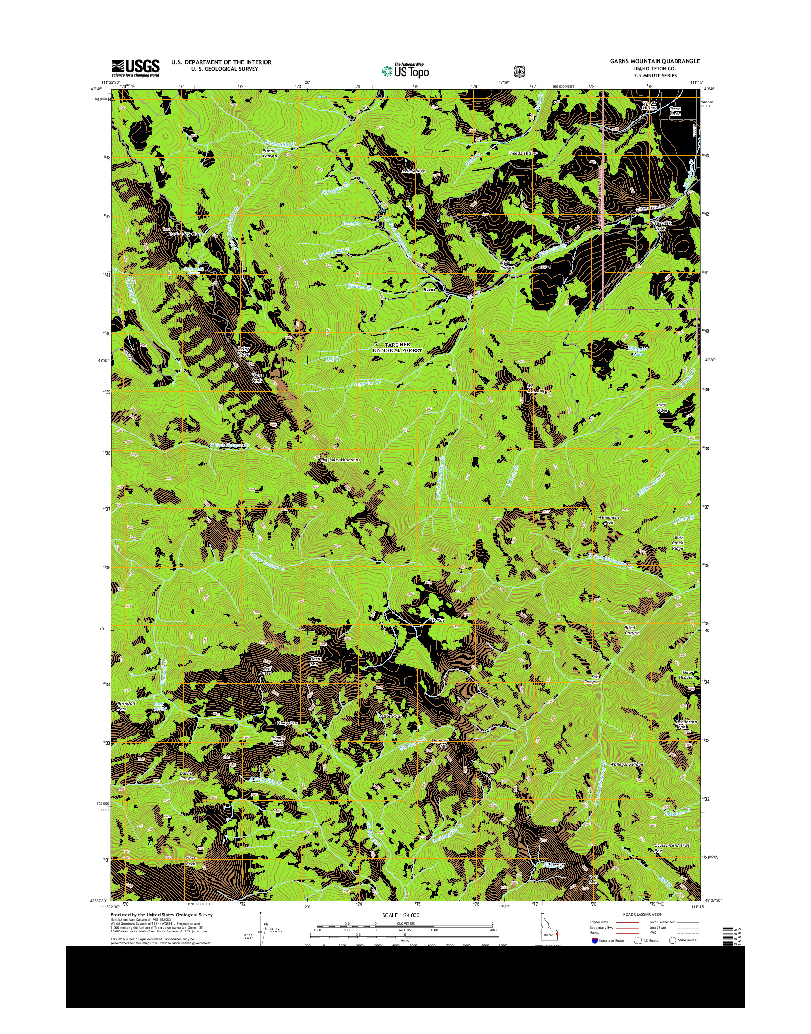 USGS US TOPO 7.5-MINUTE MAP FOR GARNS MOUNTAIN, ID 2013