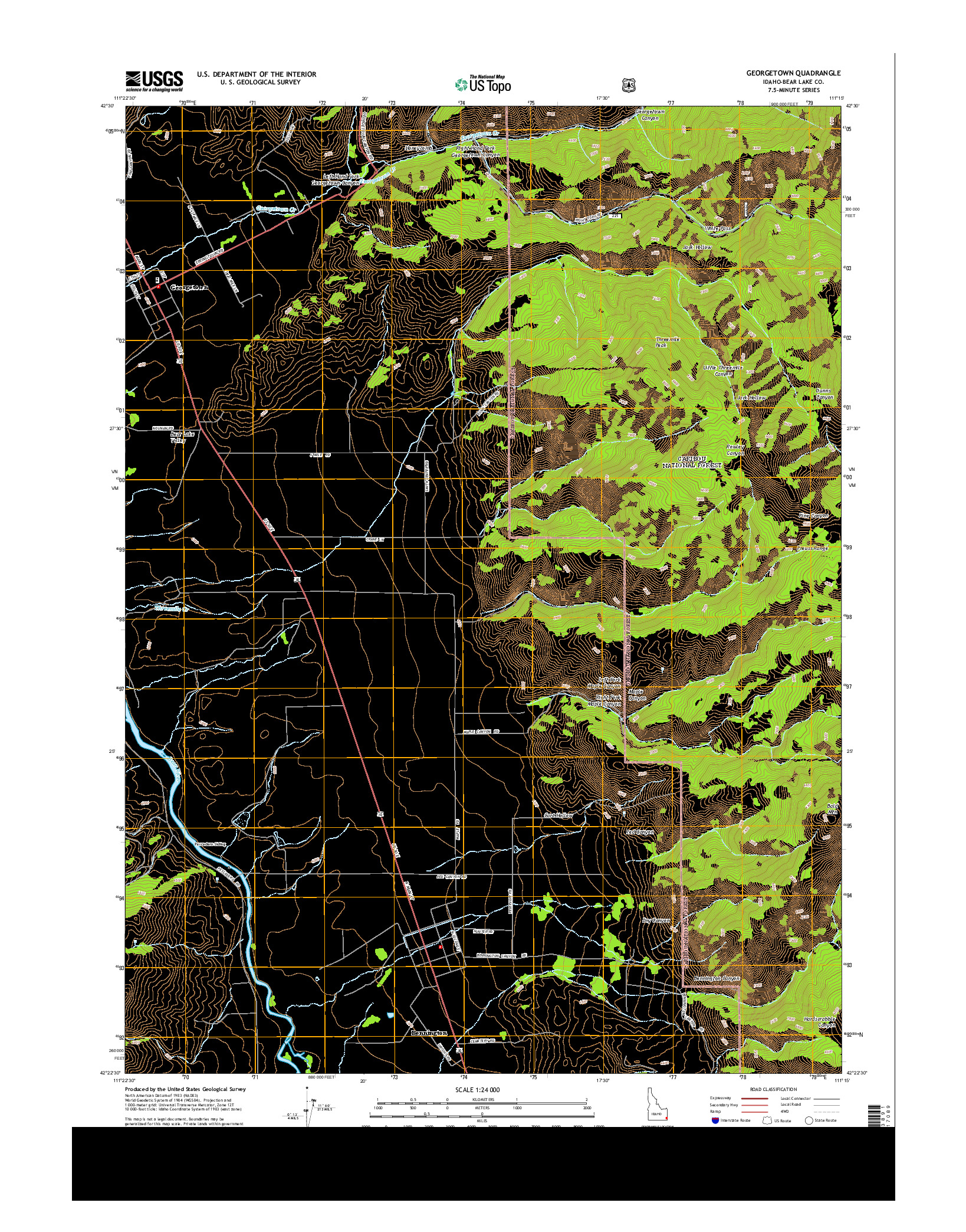 USGS US TOPO 7.5-MINUTE MAP FOR GEORGETOWN, ID 2013