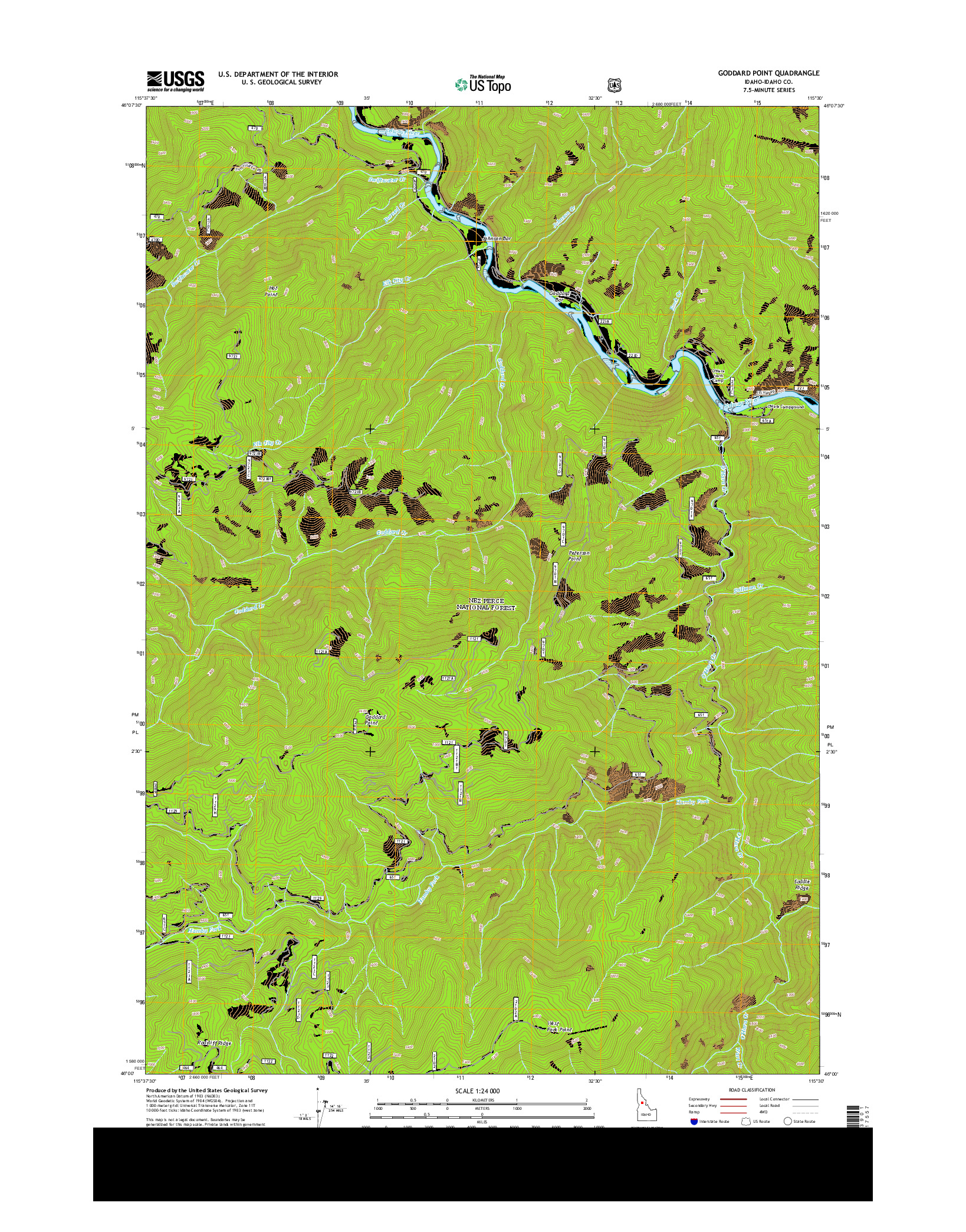 USGS US TOPO 7.5-MINUTE MAP FOR GODDARD POINT, ID 2013