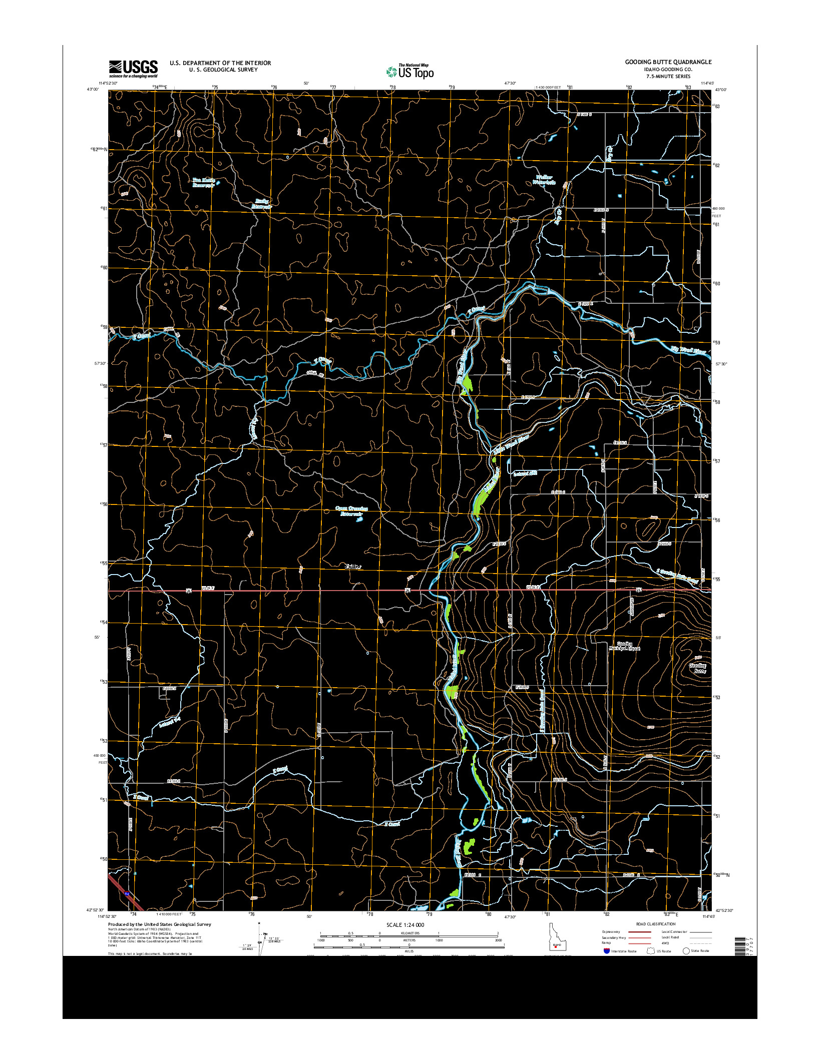 USGS US TOPO 7.5-MINUTE MAP FOR GOODING BUTTE, ID 2013
