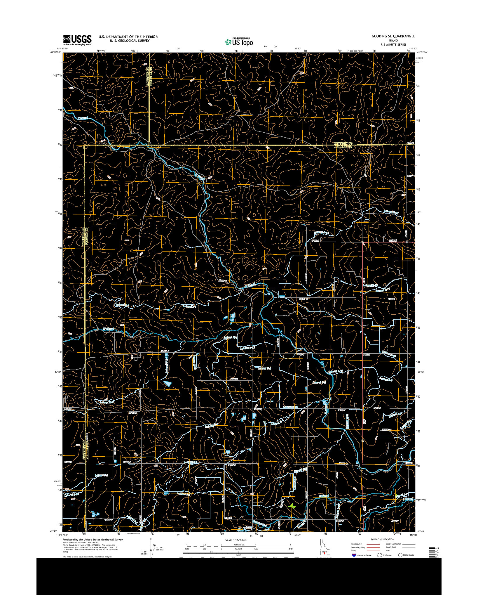 USGS US TOPO 7.5-MINUTE MAP FOR GOODING SE, ID 2013