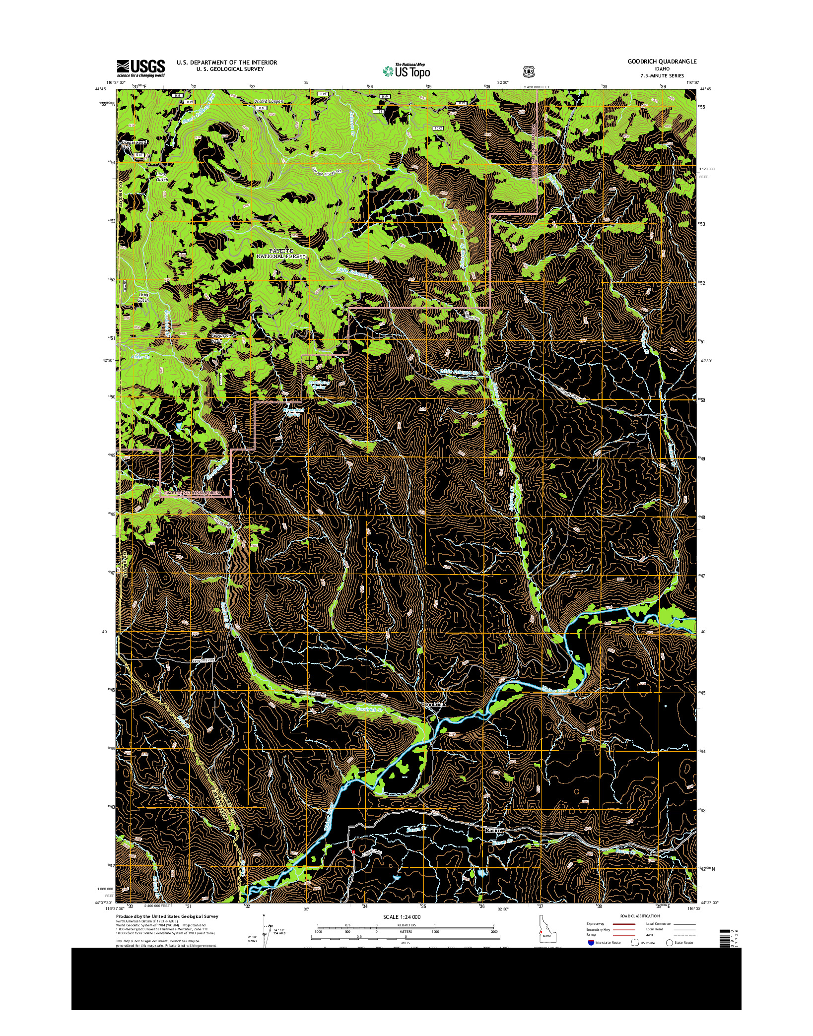 USGS US TOPO 7.5-MINUTE MAP FOR GOODRICH, ID 2013