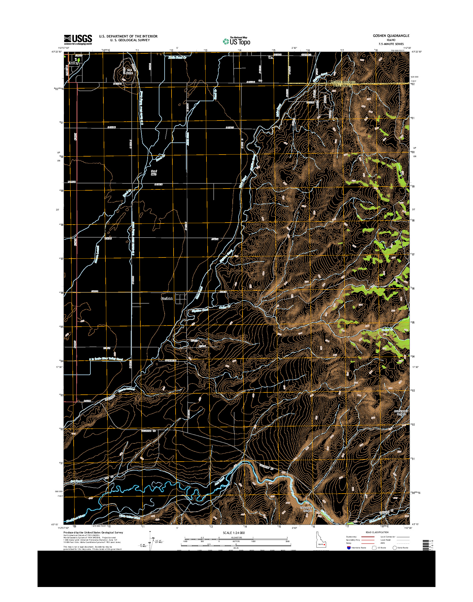 USGS US TOPO 7.5-MINUTE MAP FOR GOSHEN, ID 2013