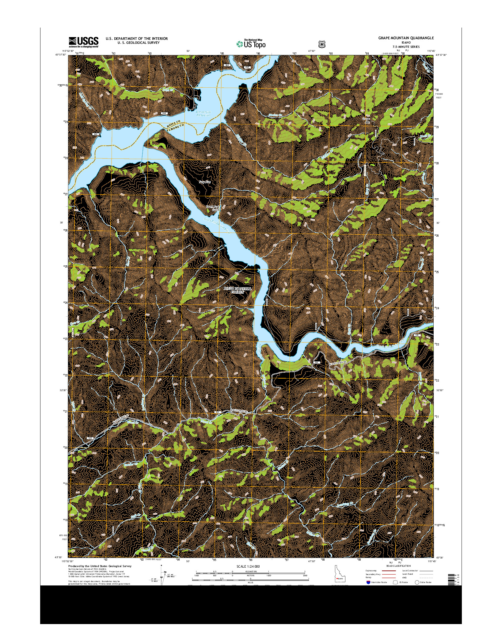 USGS US TOPO 7.5-MINUTE MAP FOR GRAPE MOUNTAIN, ID 2013