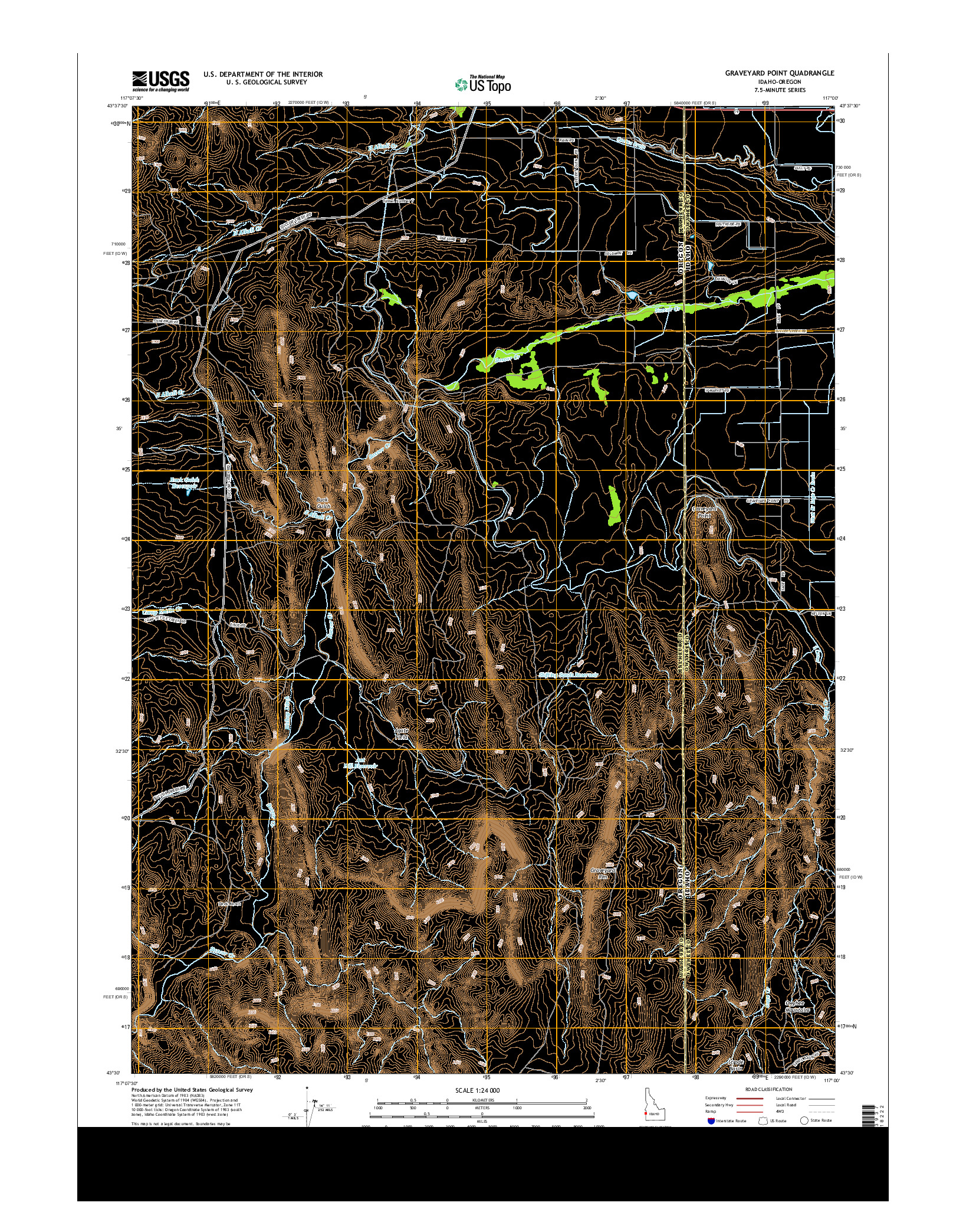 USGS US TOPO 7.5-MINUTE MAP FOR GRAVEYARD POINT, ID-OR 2013