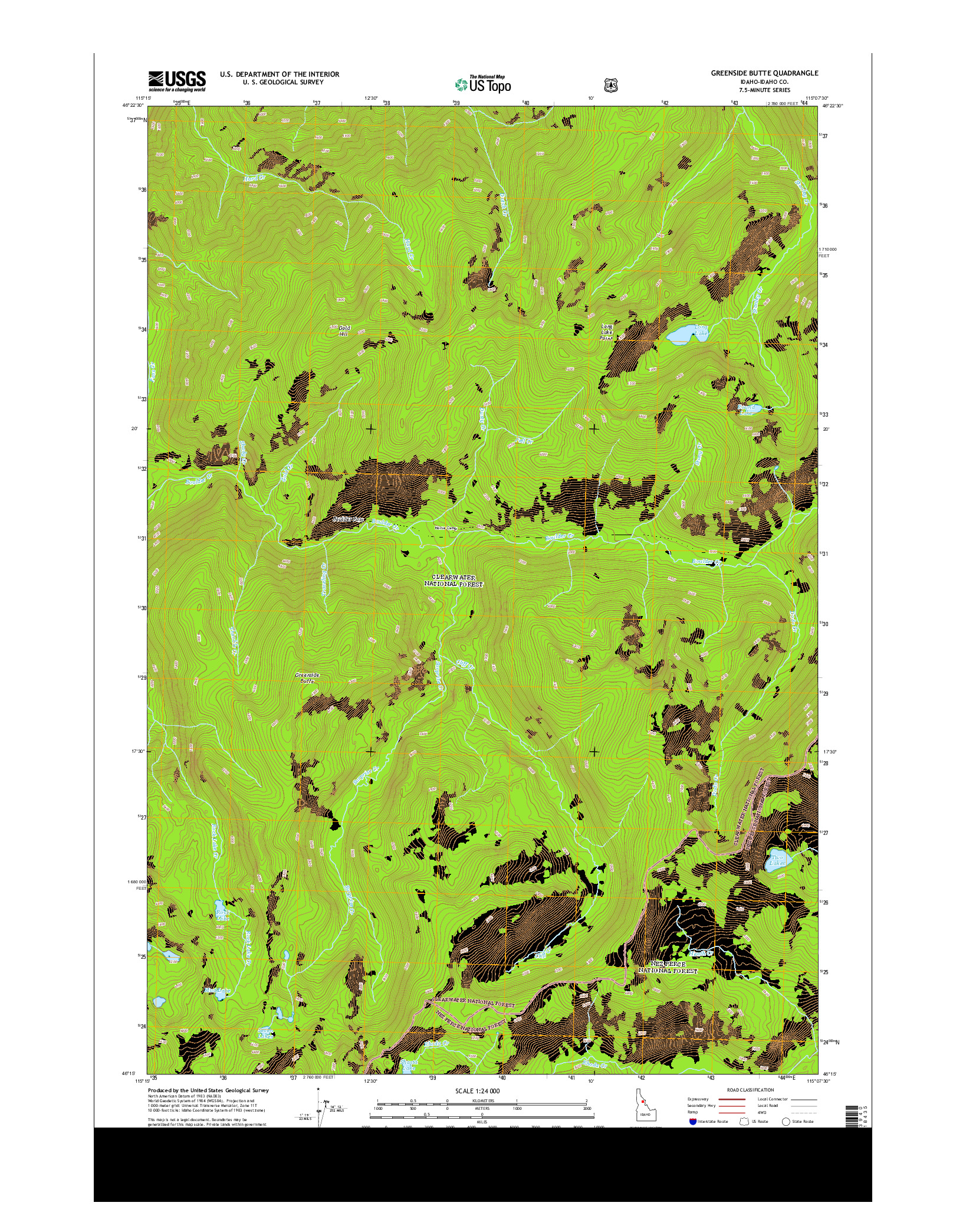 USGS US TOPO 7.5-MINUTE MAP FOR GREENSIDE BUTTE, ID 2013
