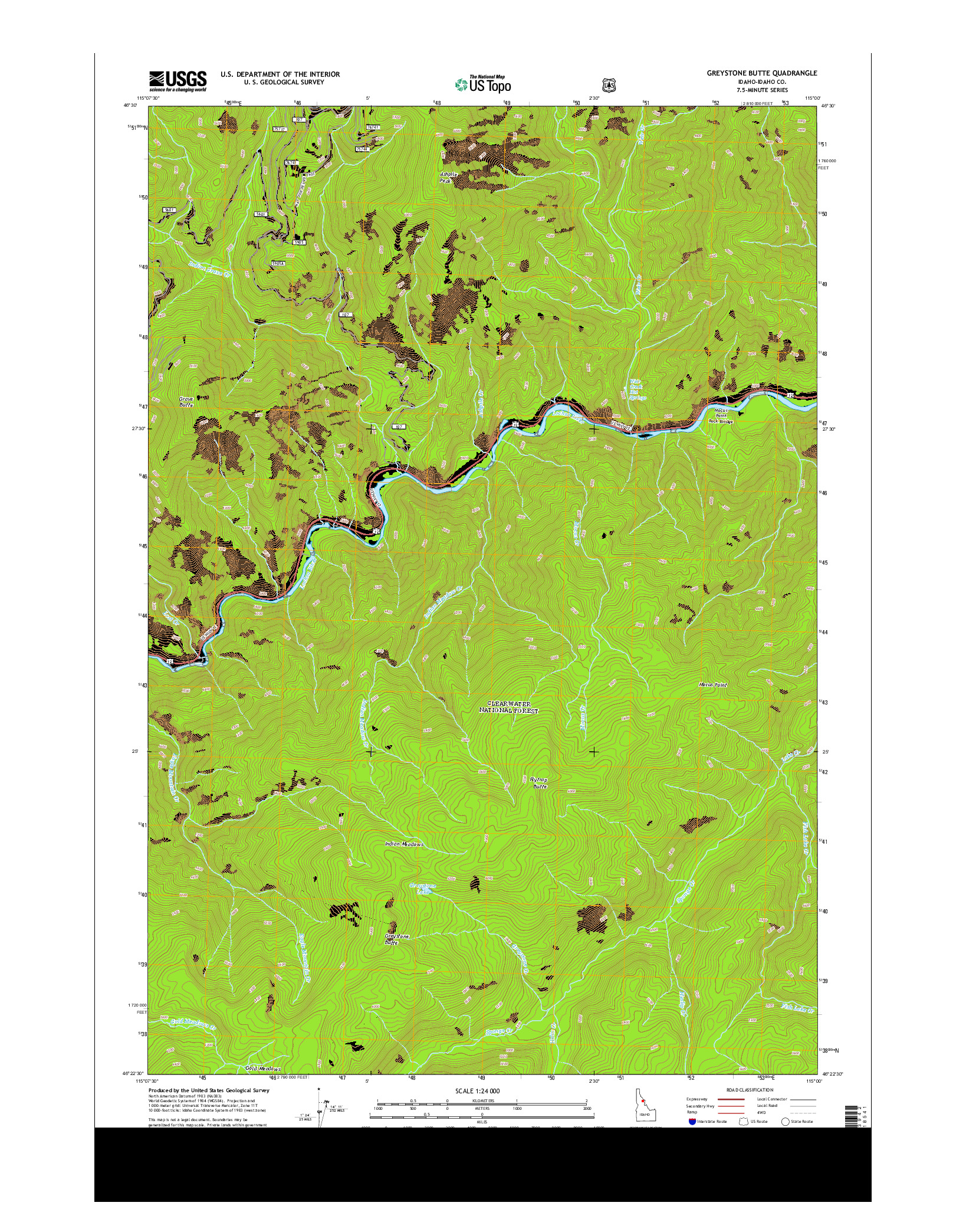 USGS US TOPO 7.5-MINUTE MAP FOR GREYSTONE BUTTE, ID 2013