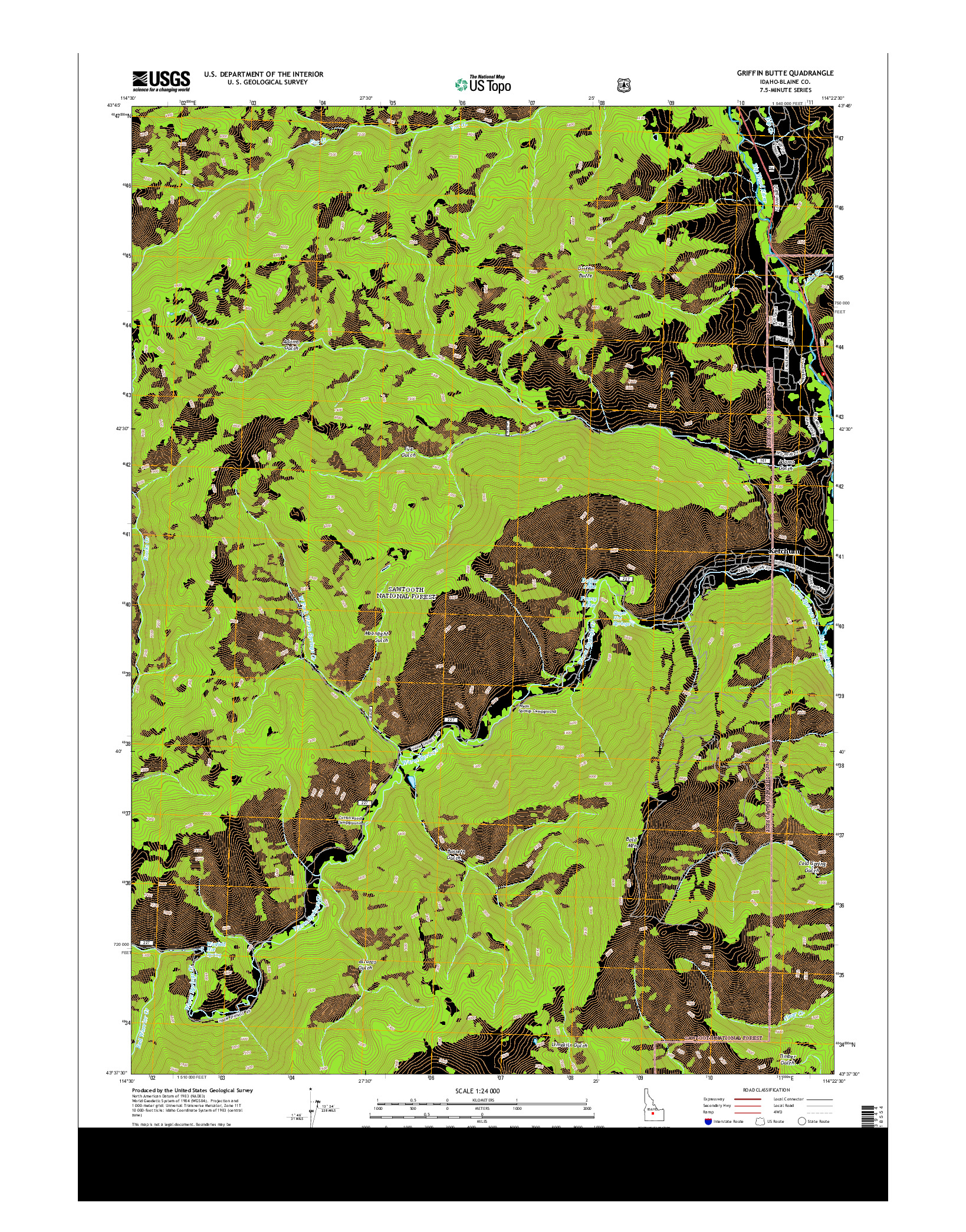 USGS US TOPO 7.5-MINUTE MAP FOR GRIFFIN BUTTE, ID 2013