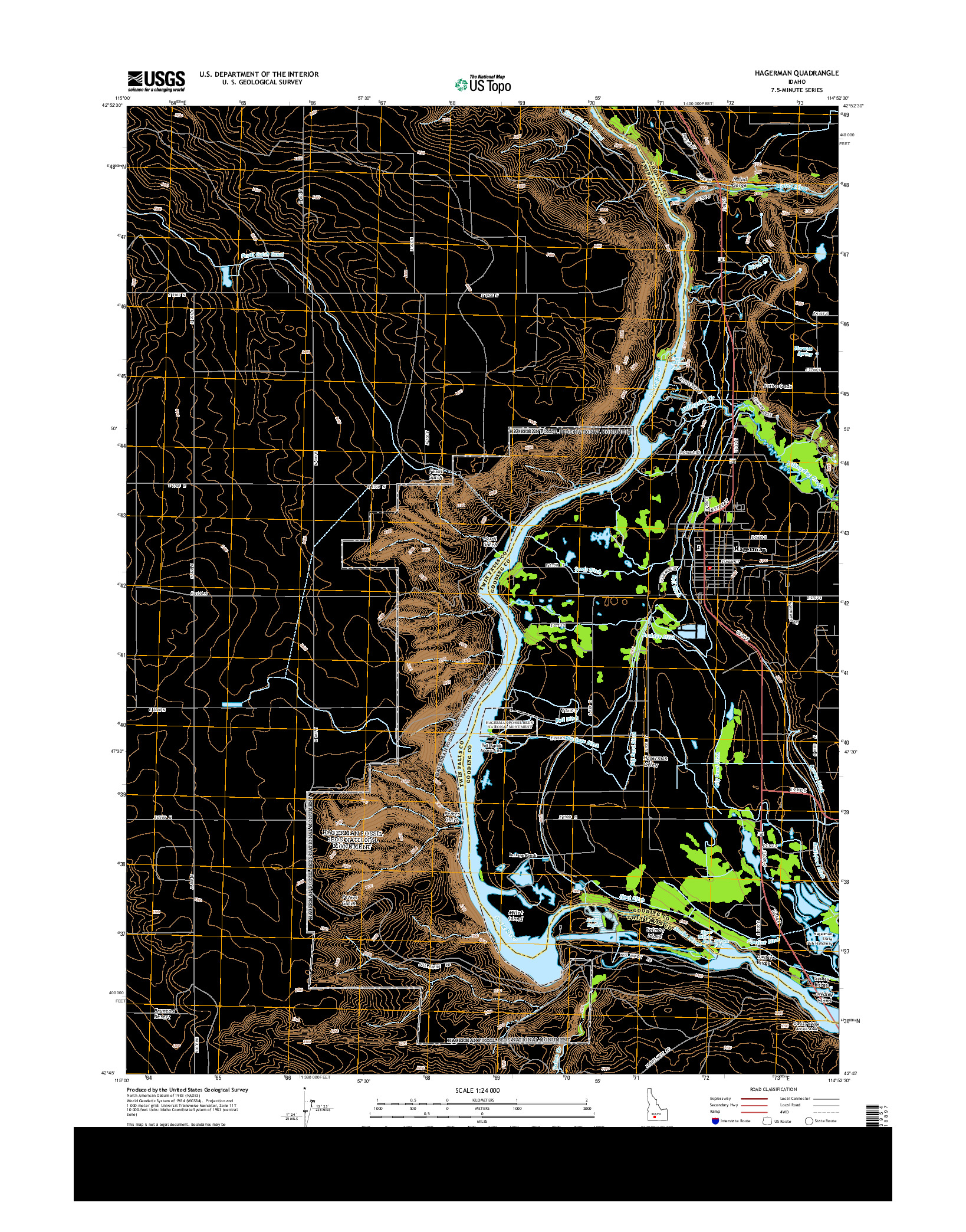 USGS US TOPO 7.5-MINUTE MAP FOR HAGERMAN, ID 2013