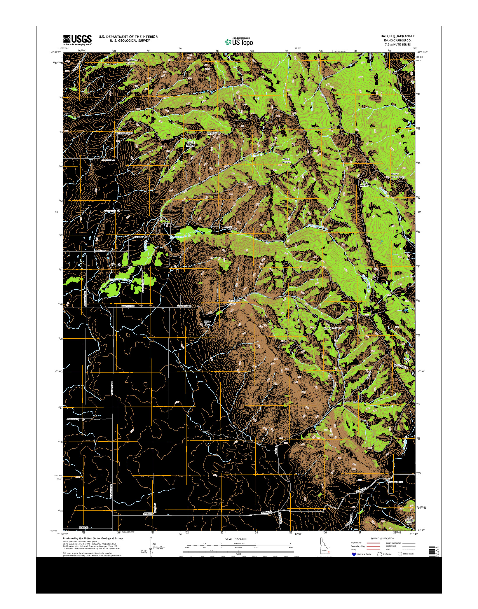 USGS US TOPO 7.5-MINUTE MAP FOR HATCH, ID 2013