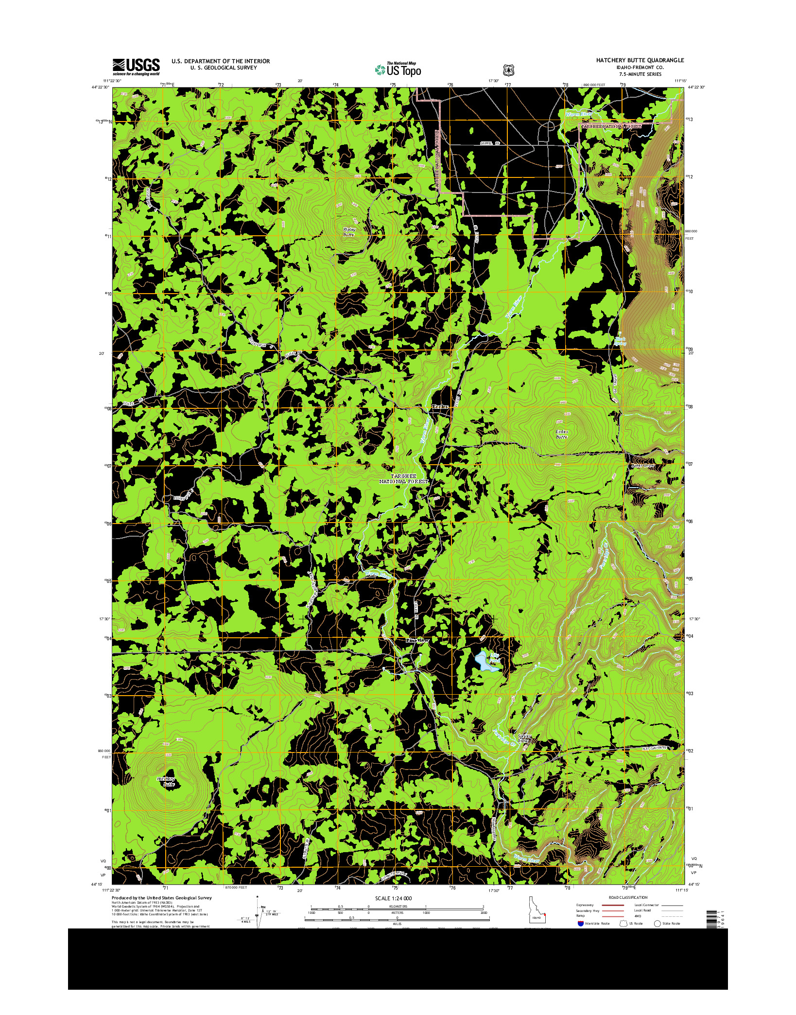 USGS US TOPO 7.5-MINUTE MAP FOR HATCHERY BUTTE, ID 2013