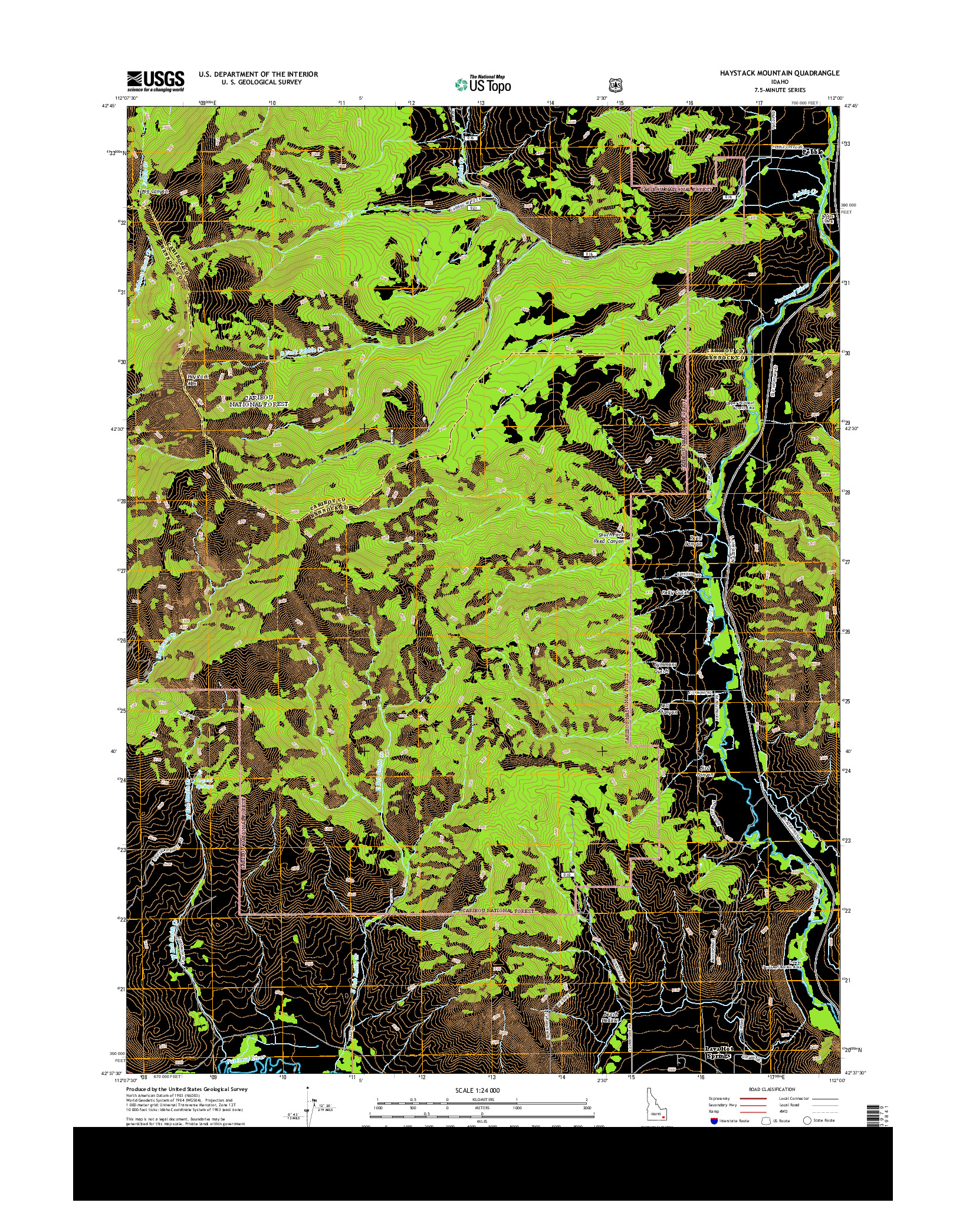 USGS US TOPO 7.5-MINUTE MAP FOR HAYSTACK MOUNTAIN, ID 2013