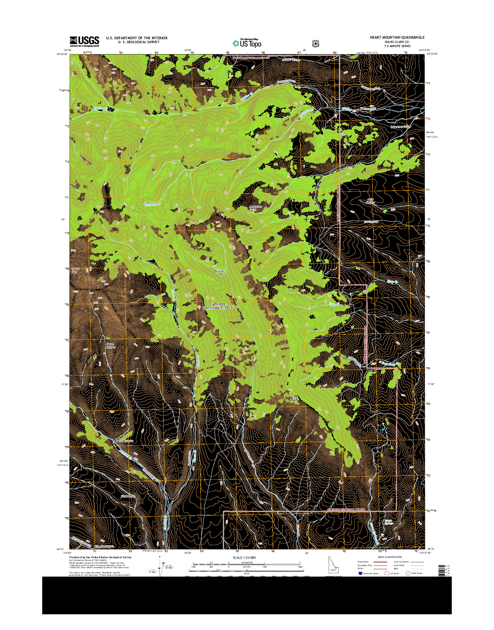 USGS US TOPO 7.5-MINUTE MAP FOR HEART MOUNTAIN, ID 2013