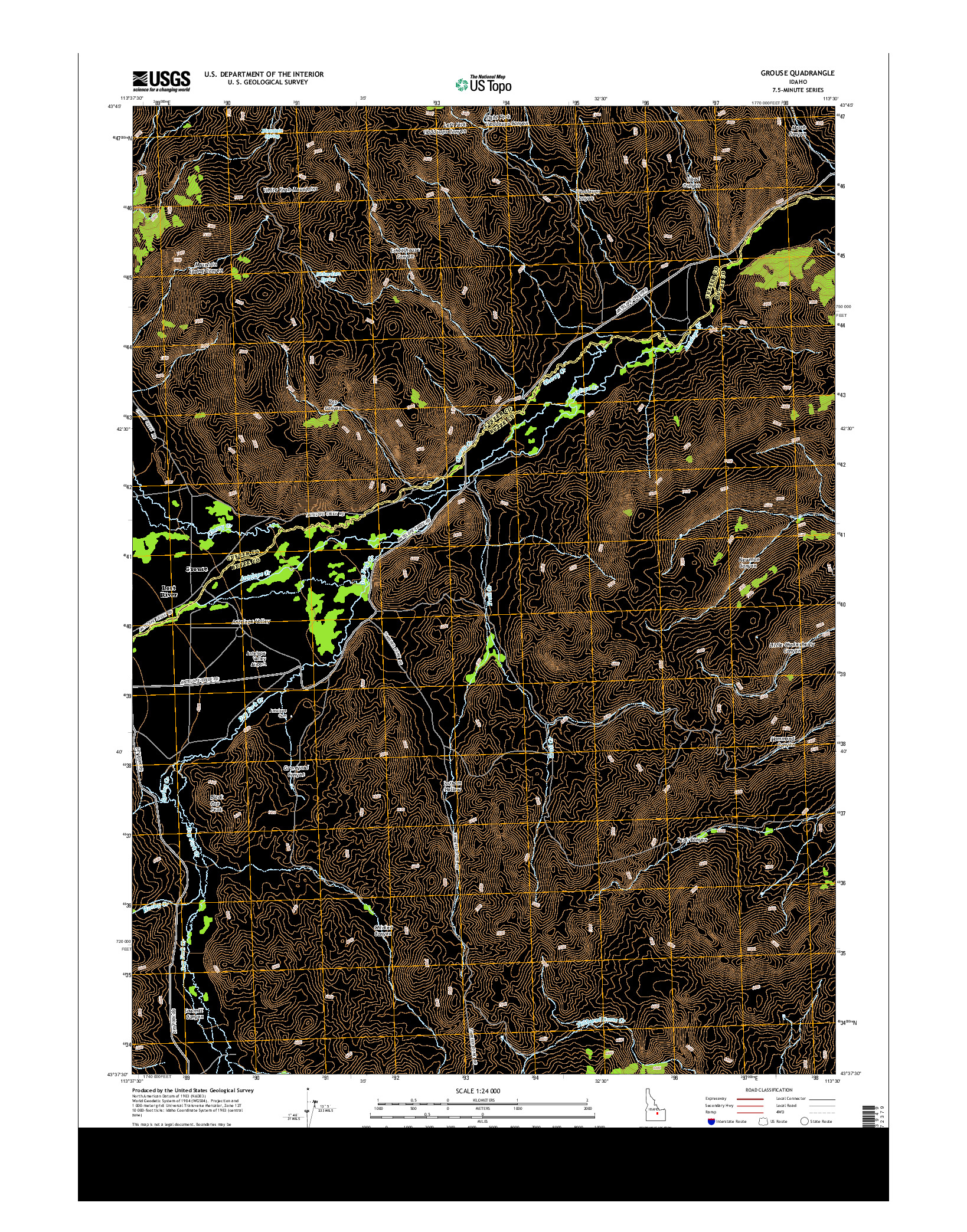 USGS US TOPO 7.5-MINUTE MAP FOR GROUSE, ID 2013