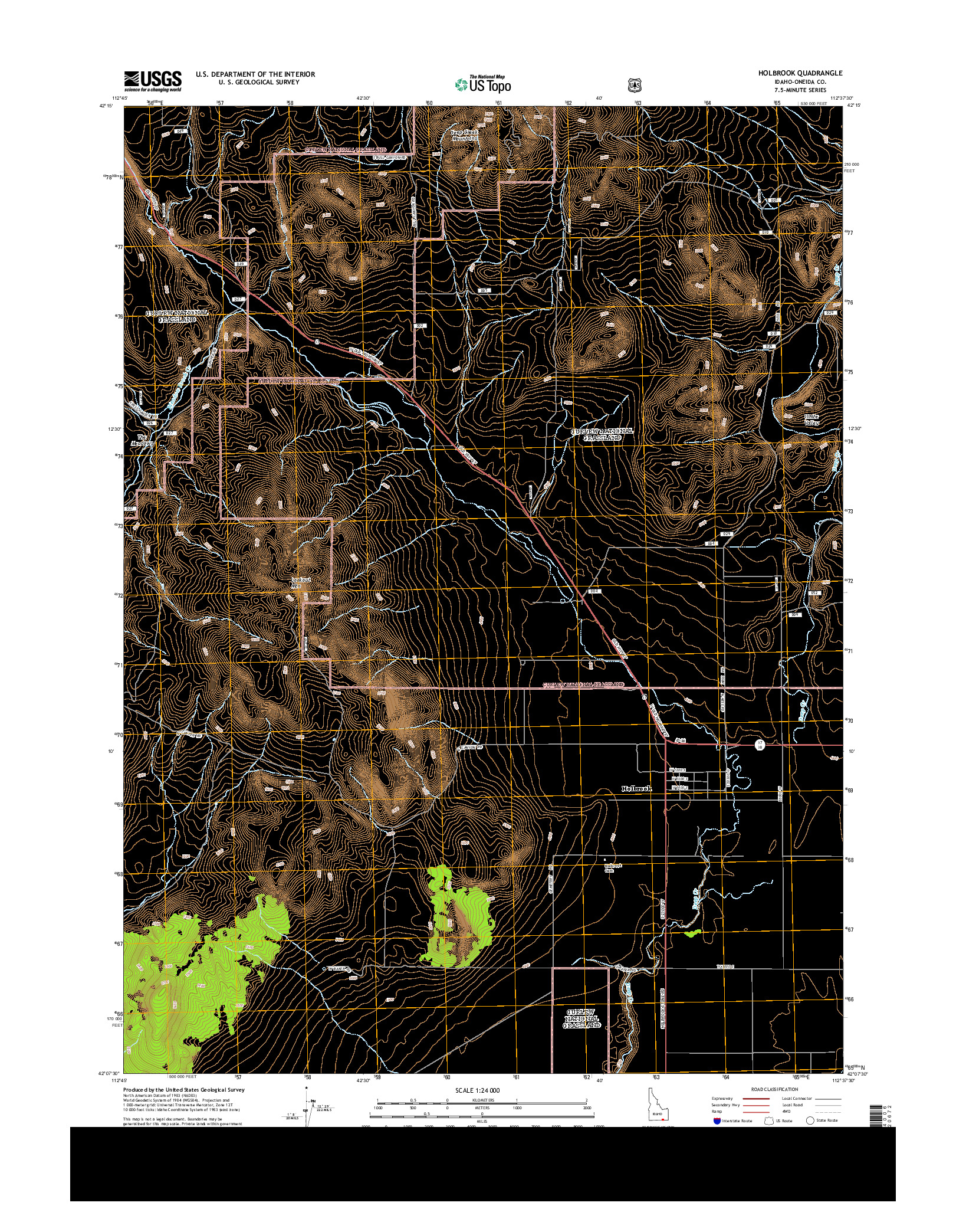USGS US TOPO 7.5-MINUTE MAP FOR HOLBROOK, ID 2013