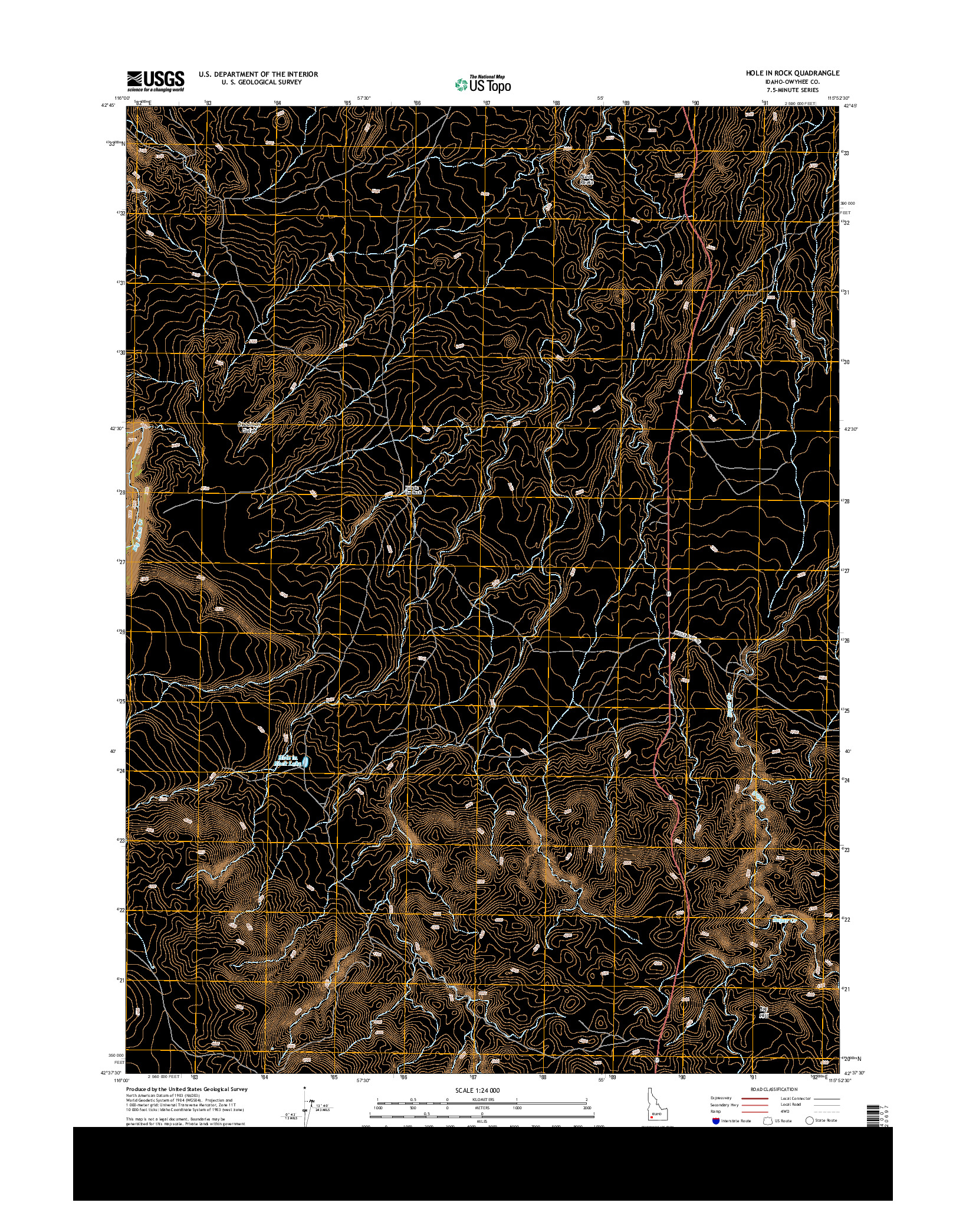 USGS US TOPO 7.5-MINUTE MAP FOR HOLE IN ROCK, ID 2013