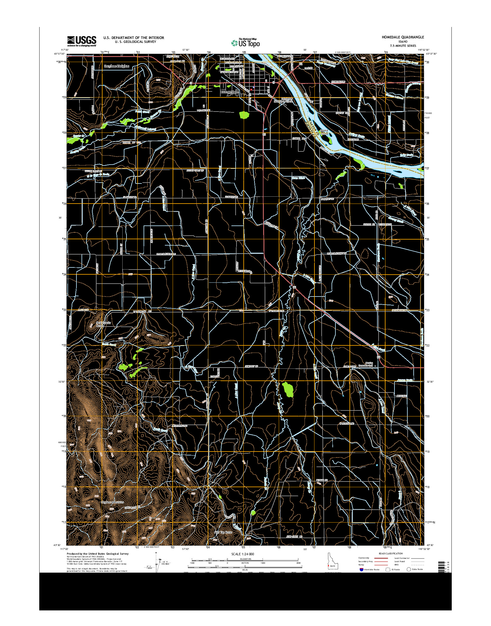 USGS US TOPO 7.5-MINUTE MAP FOR HOMEDALE, ID 2013