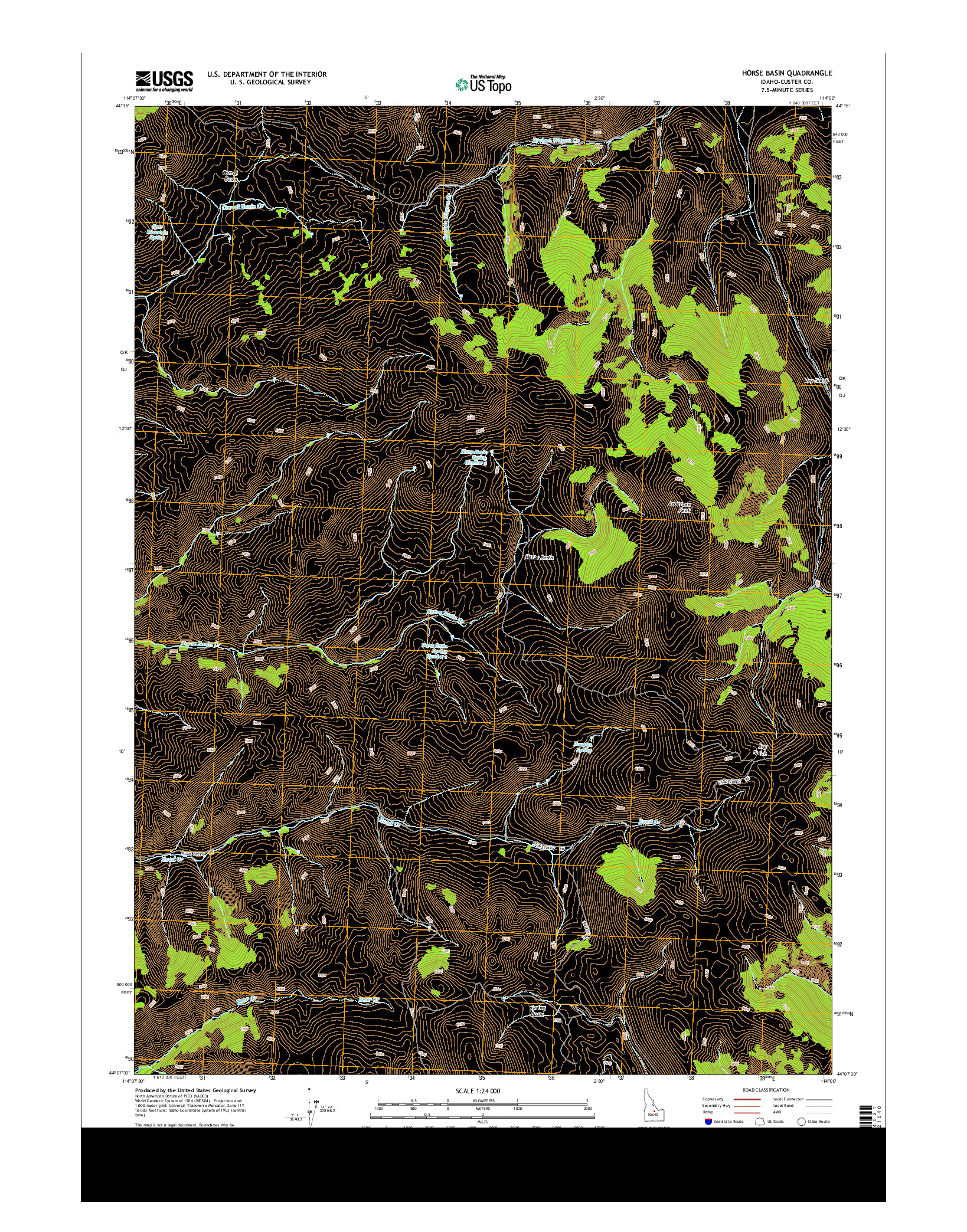 USGS US TOPO 7.5-MINUTE MAP FOR HORSE BASIN, ID 2013