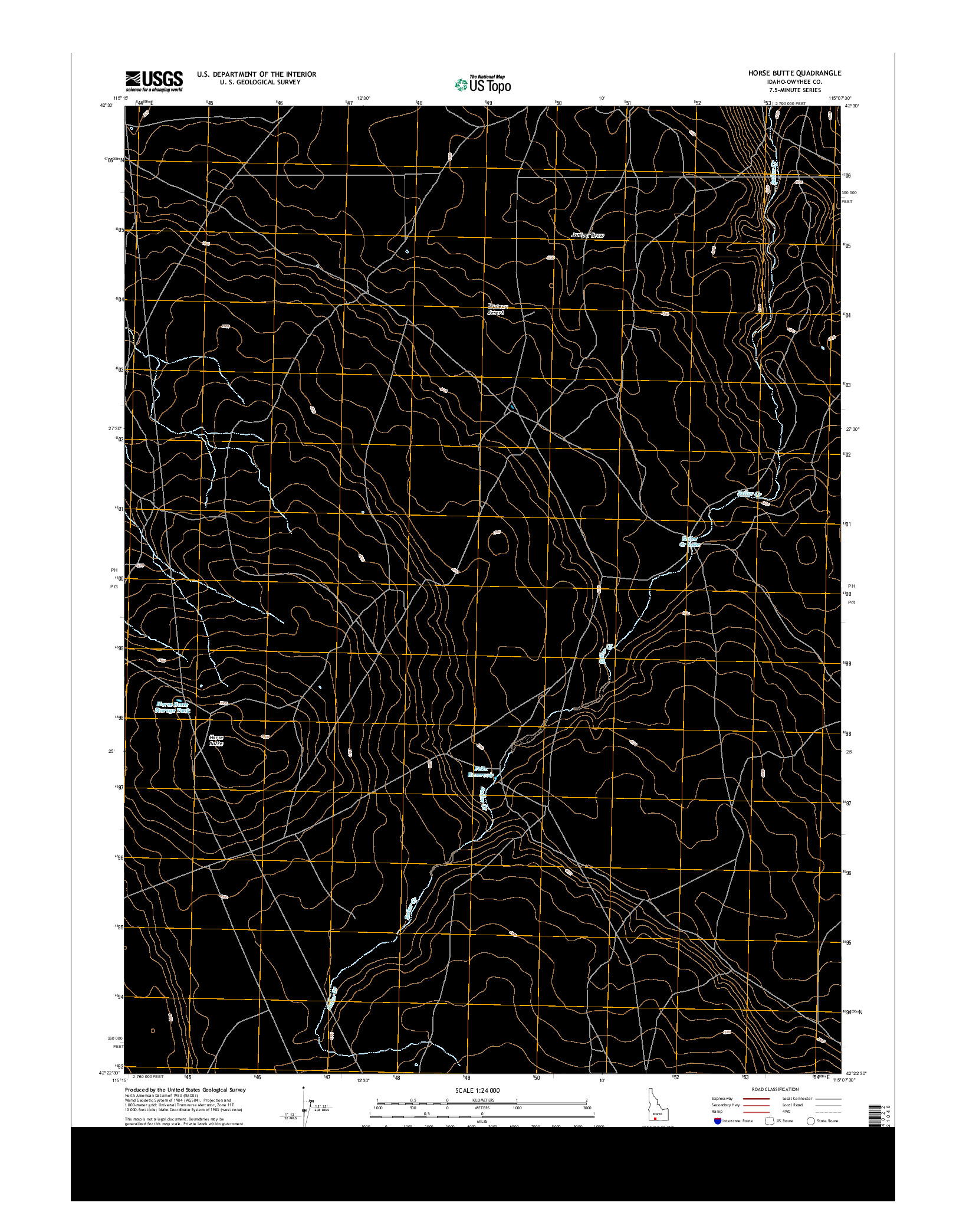 USGS US TOPO 7.5-MINUTE MAP FOR HORSE BUTTE, ID 2013