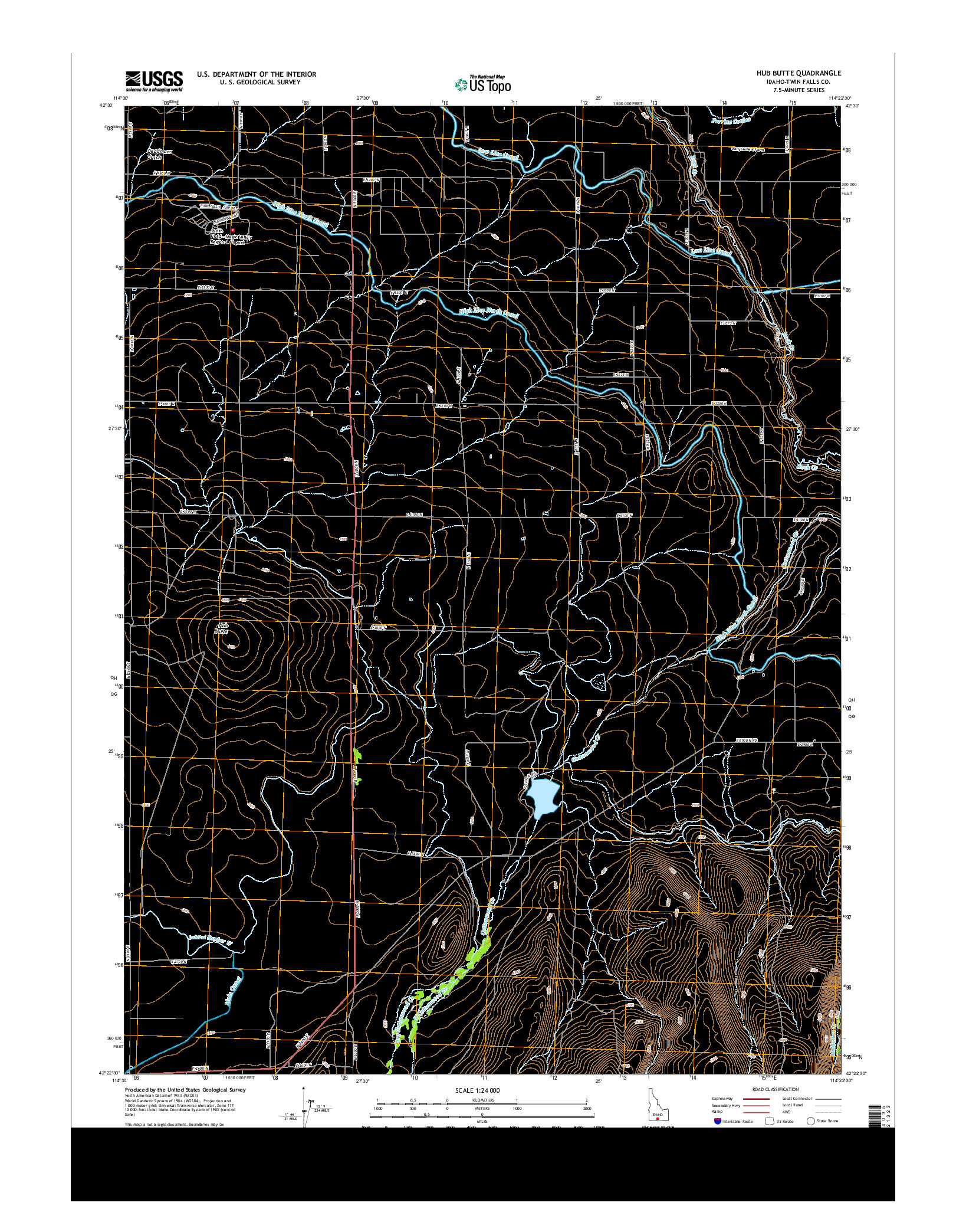 USGS US TOPO 7.5-MINUTE MAP FOR HUB BUTTE, ID 2013