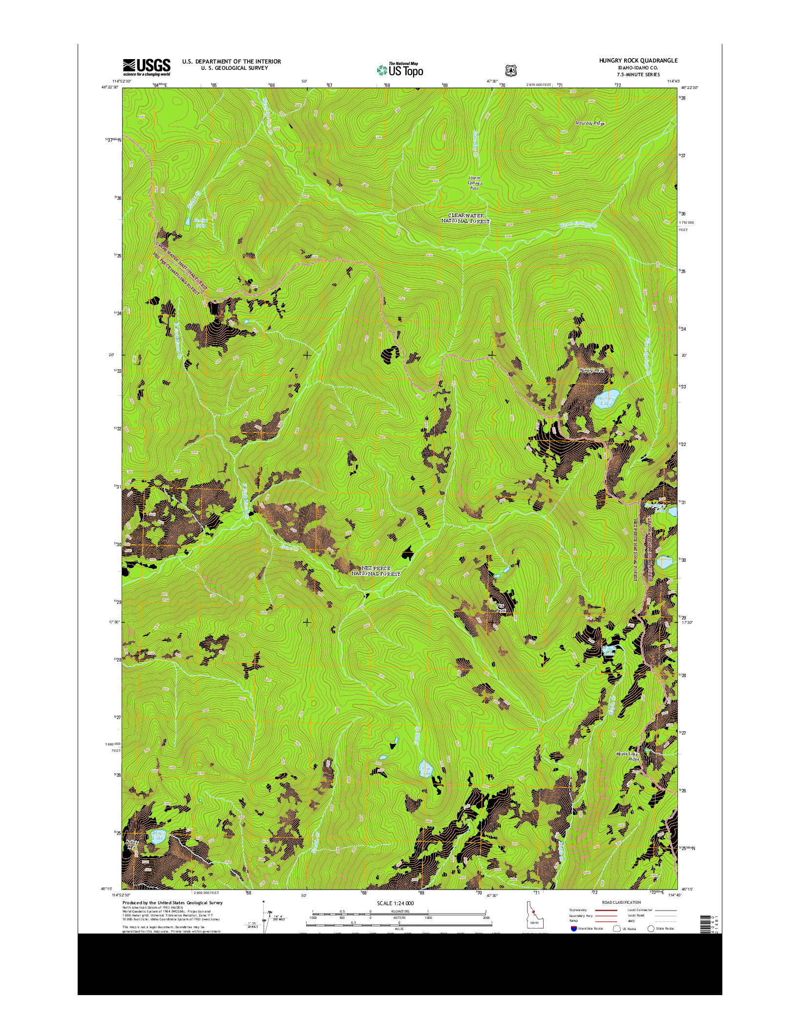 USGS US TOPO 7.5-MINUTE MAP FOR HUNGRY ROCK, ID 2013