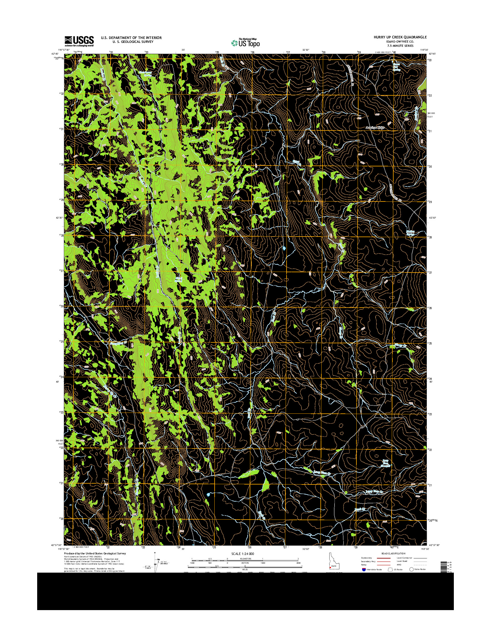 USGS US TOPO 7.5-MINUTE MAP FOR HURRY UP CREEK, ID 2013