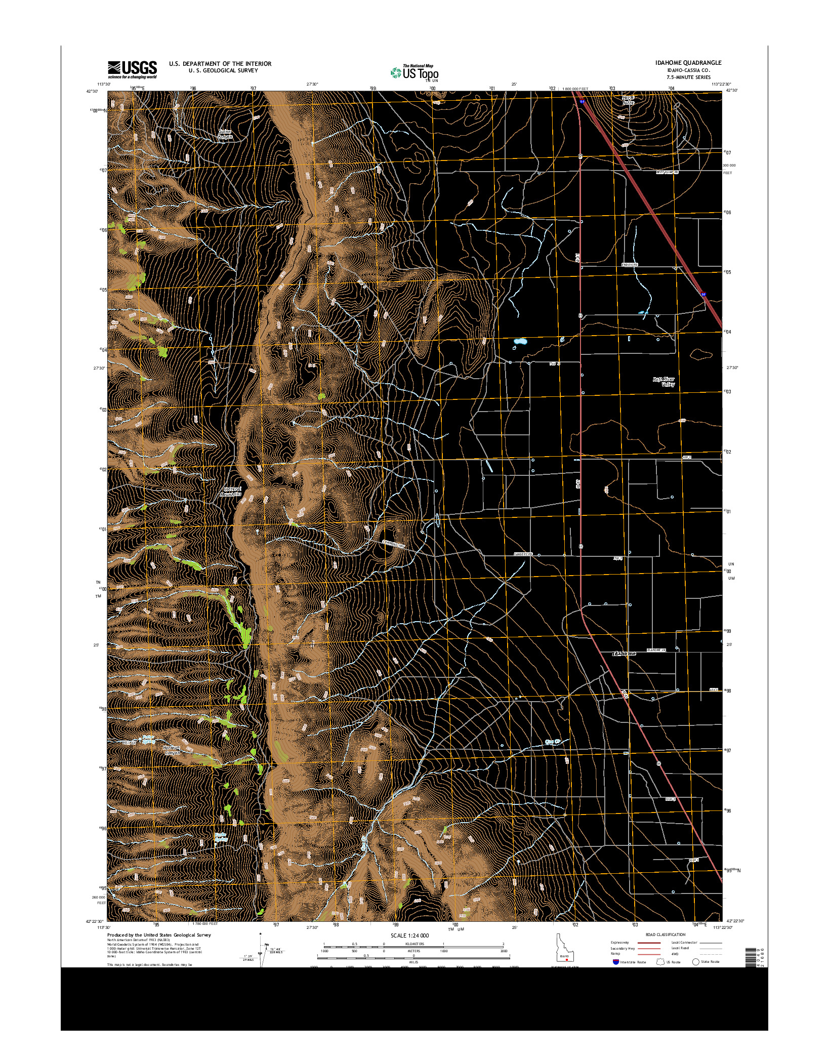 USGS US TOPO 7.5-MINUTE MAP FOR IDAHOME, ID 2013