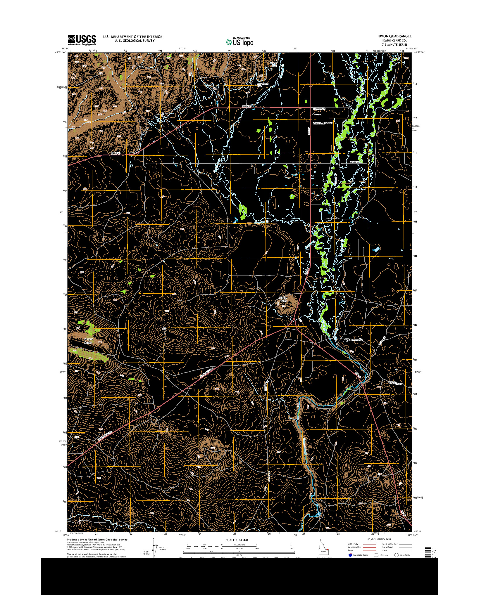 USGS US TOPO 7.5-MINUTE MAP FOR IDMON, ID 2013