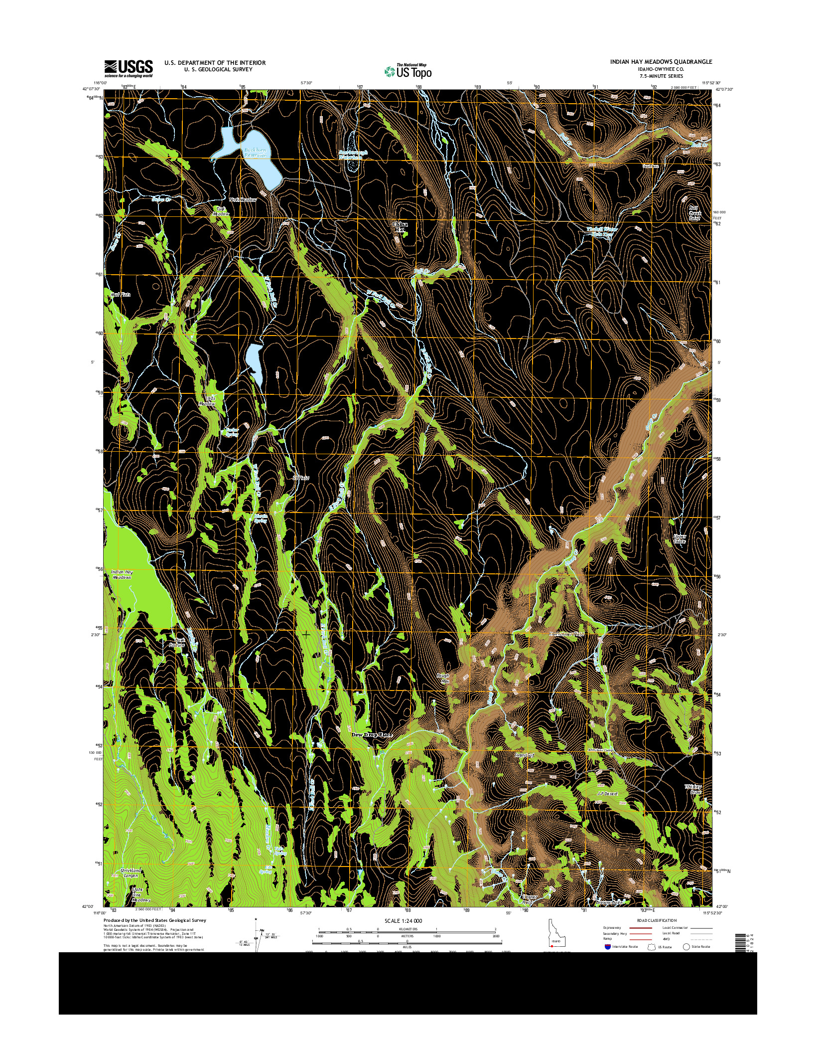 USGS US TOPO 7.5-MINUTE MAP FOR INDIAN HAY MEADOWS, ID 2013