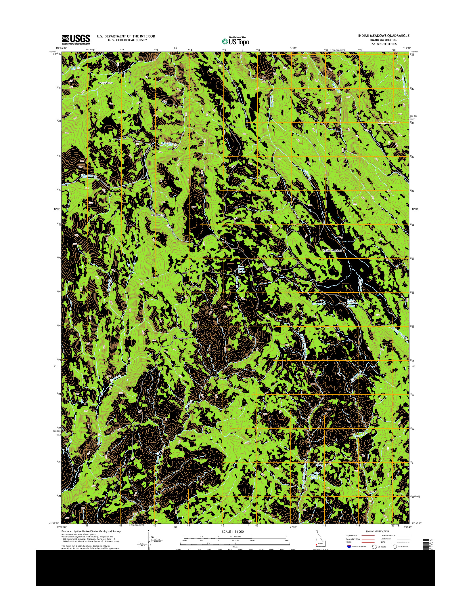 USGS US TOPO 7.5-MINUTE MAP FOR INDIAN MEADOWS, ID 2013