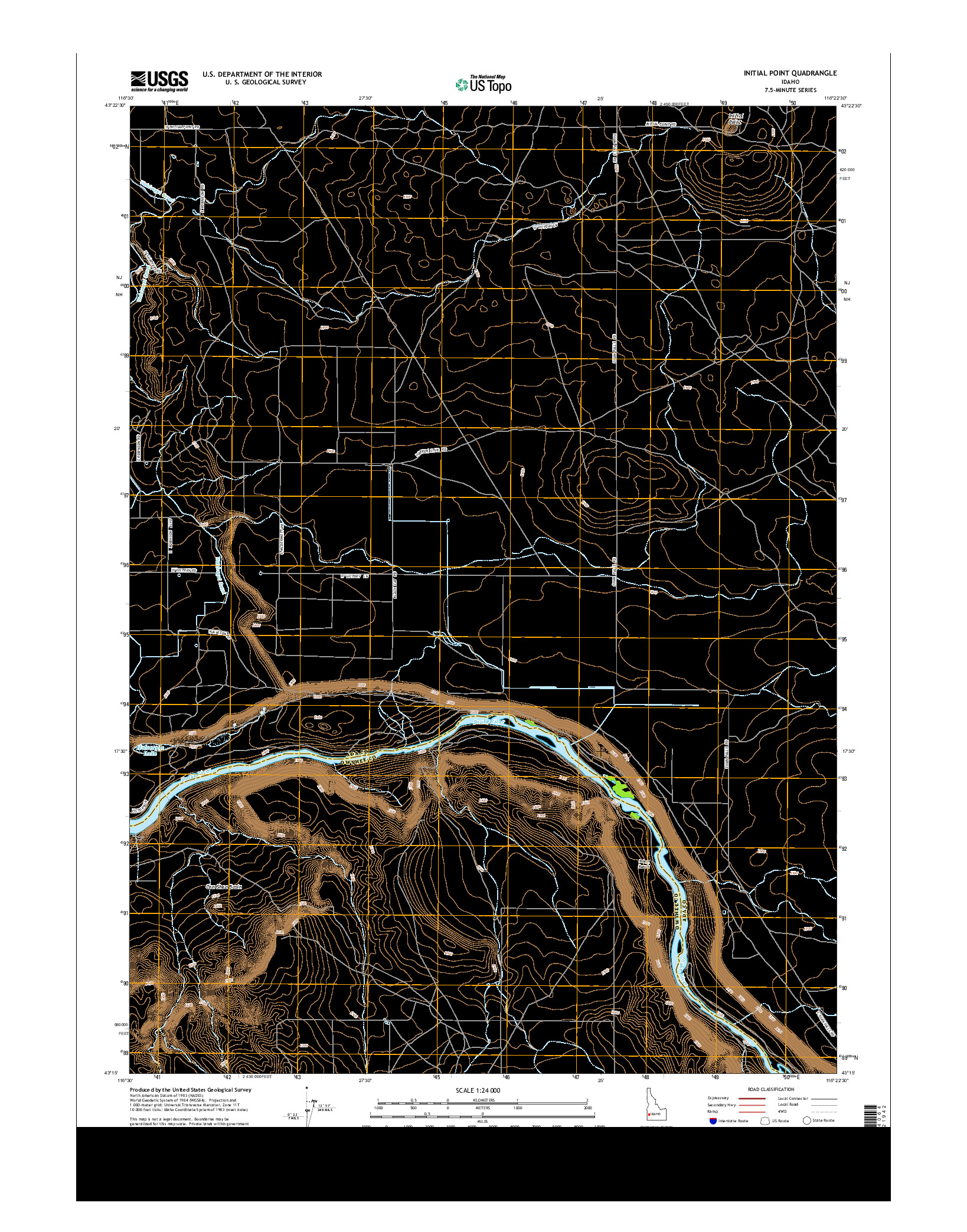 USGS US TOPO 7.5-MINUTE MAP FOR INITIAL POINT, ID 2013