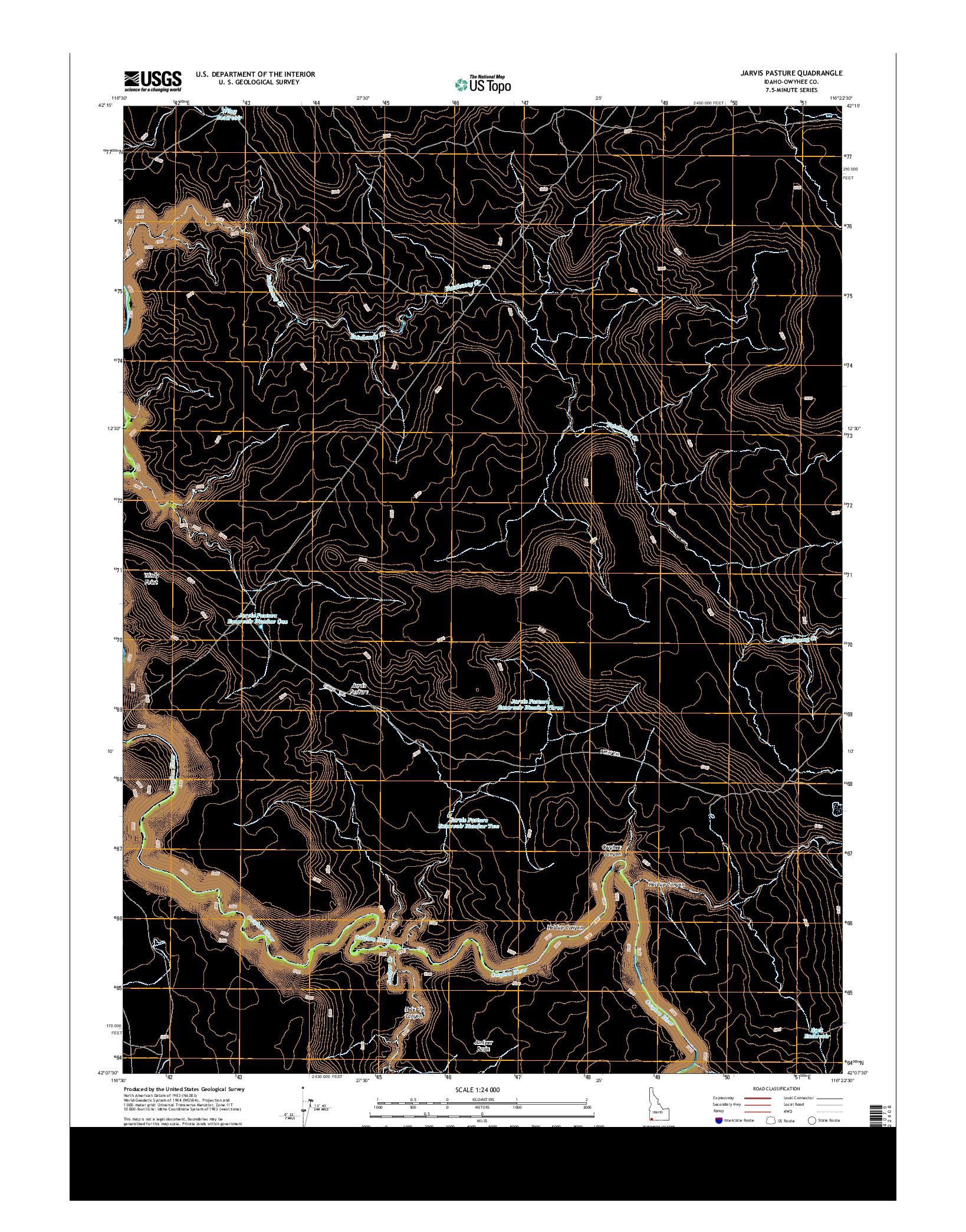 USGS US TOPO 7.5-MINUTE MAP FOR JARVIS PASTURE, ID 2013