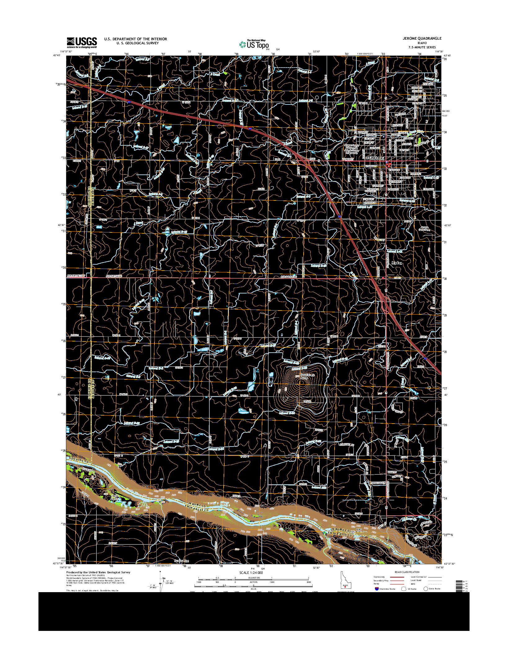 USGS US TOPO 7.5-MINUTE MAP FOR JEROME, ID 2013