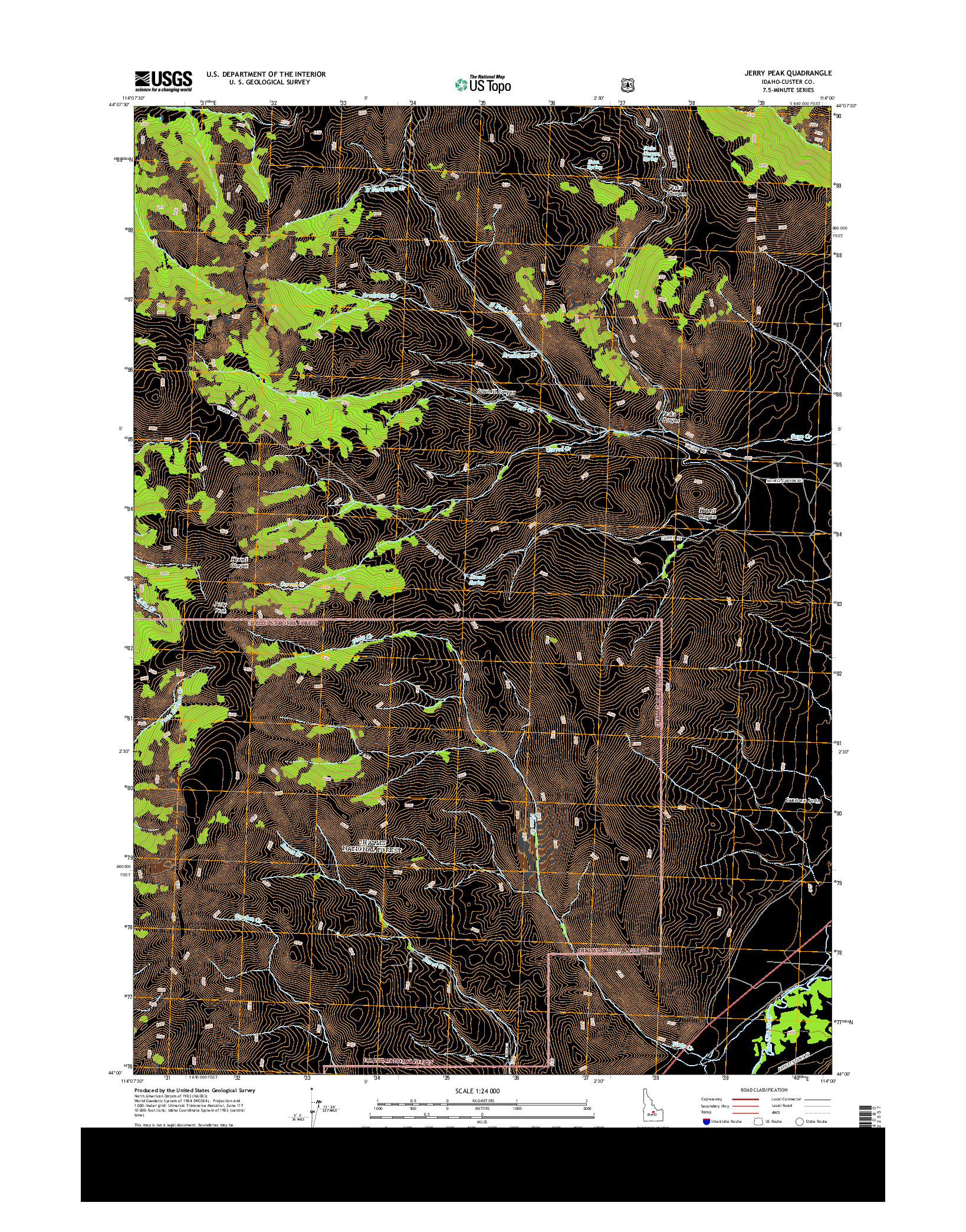 USGS US TOPO 7.5-MINUTE MAP FOR JERRY PEAK, ID 2013